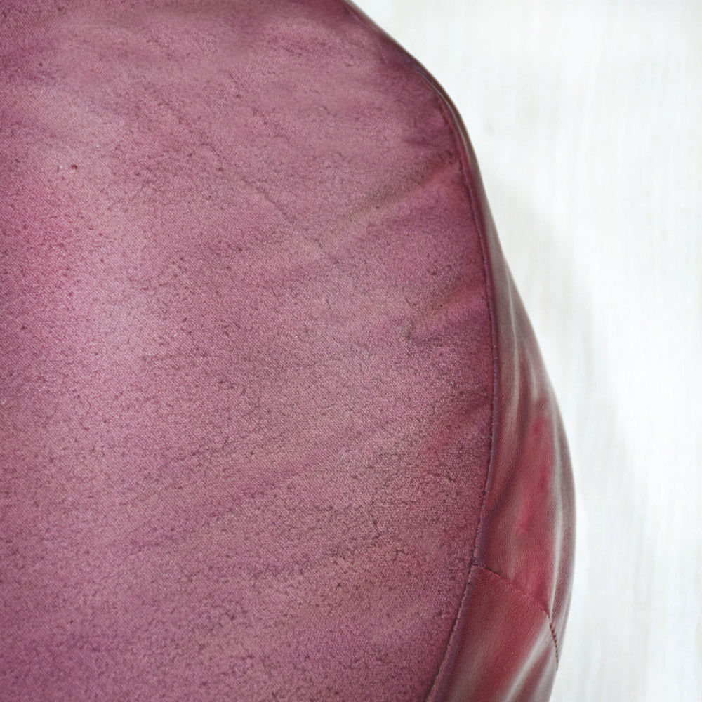 Handmade Buffalo Leather Pouf – Multiple Sizes & Colors | Round or Square | Filled