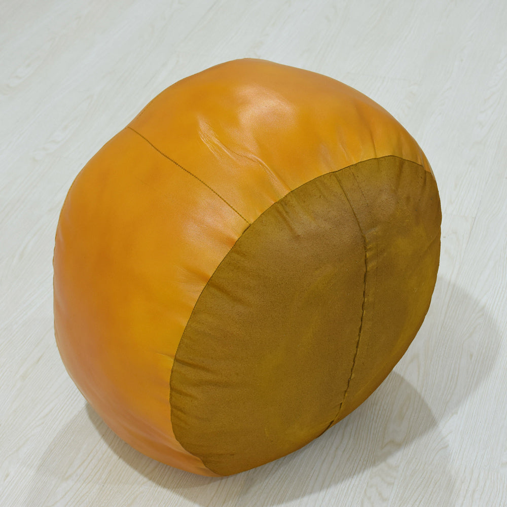 Handmade Buffalo Leather Pouf – Multiple Sizes & Colors | Round or Square | Filled