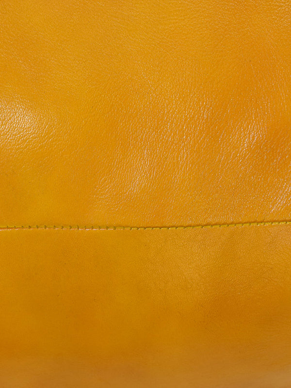 Handmade Buffalo Leather Pouf – Multiple Sizes & Colors | Round or Square | Filled