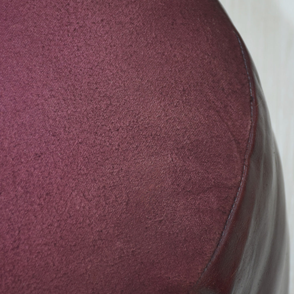 Handmade Buffalo Leather Pouf – Multiple Sizes & Colors | Round or Square | Filled