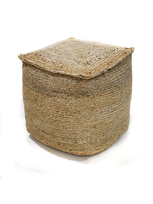 Artisanal Jute Square Pouf