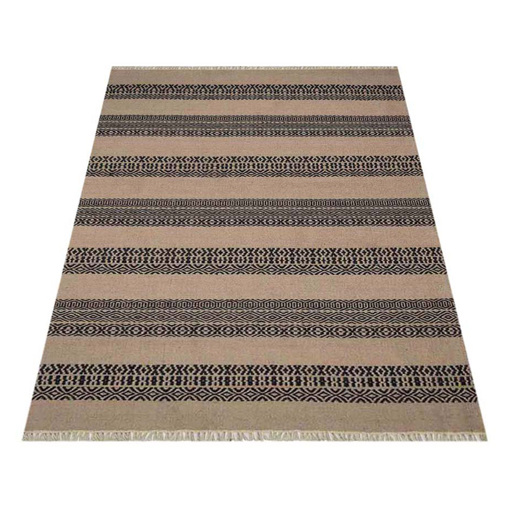 Hand Woven Flat Weave Kilim Wool Area Rug Contemporary Multicolor