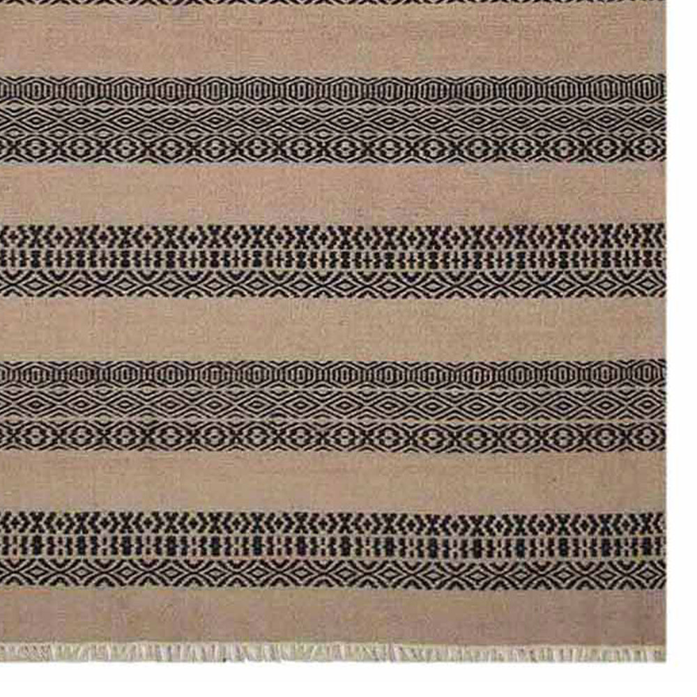 Hand Woven Flat Weave Kilim Wool Area Rug Contemporary Multicolor