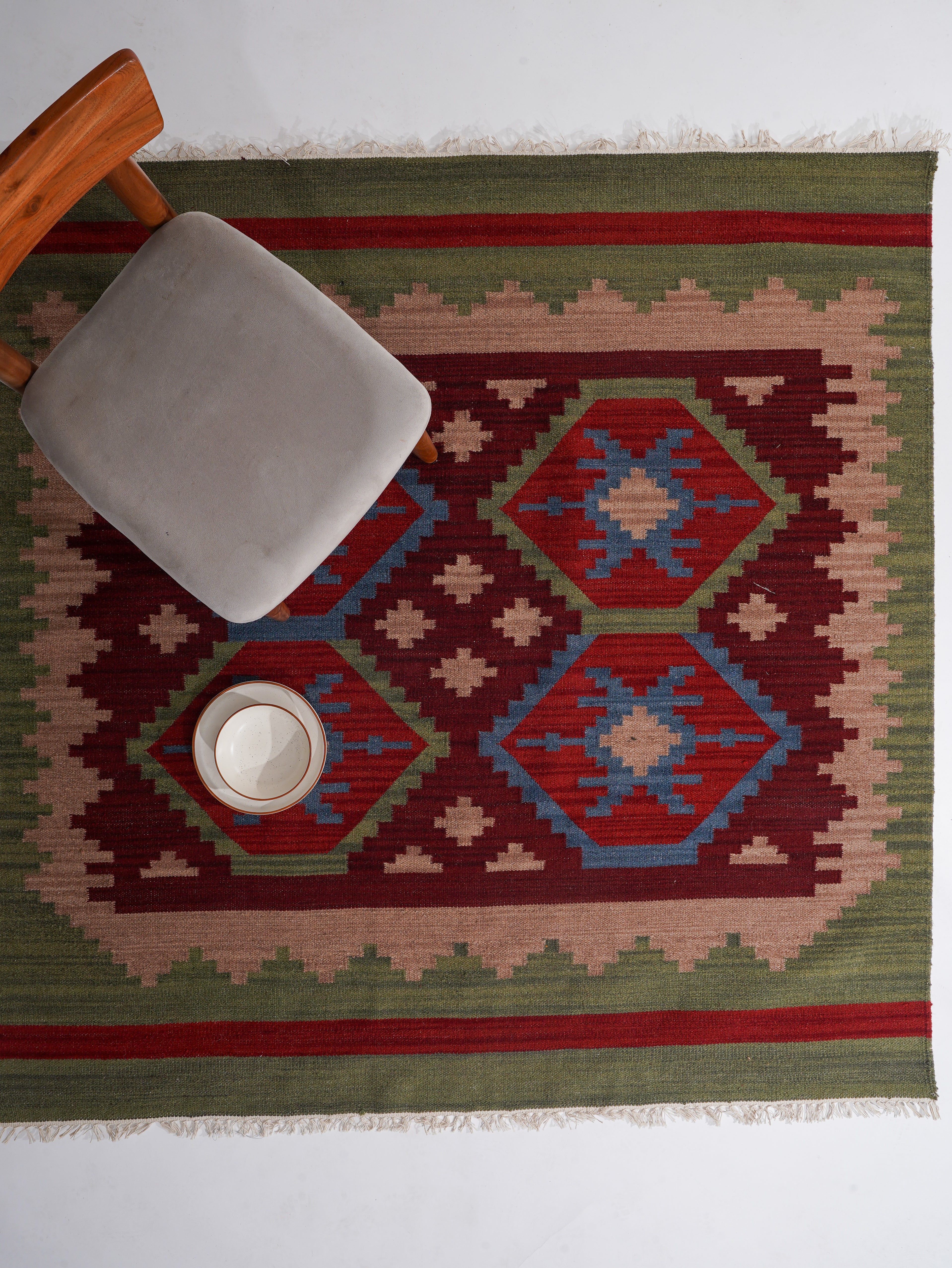 Viraasat Flat Weave Kilim Wool Rug