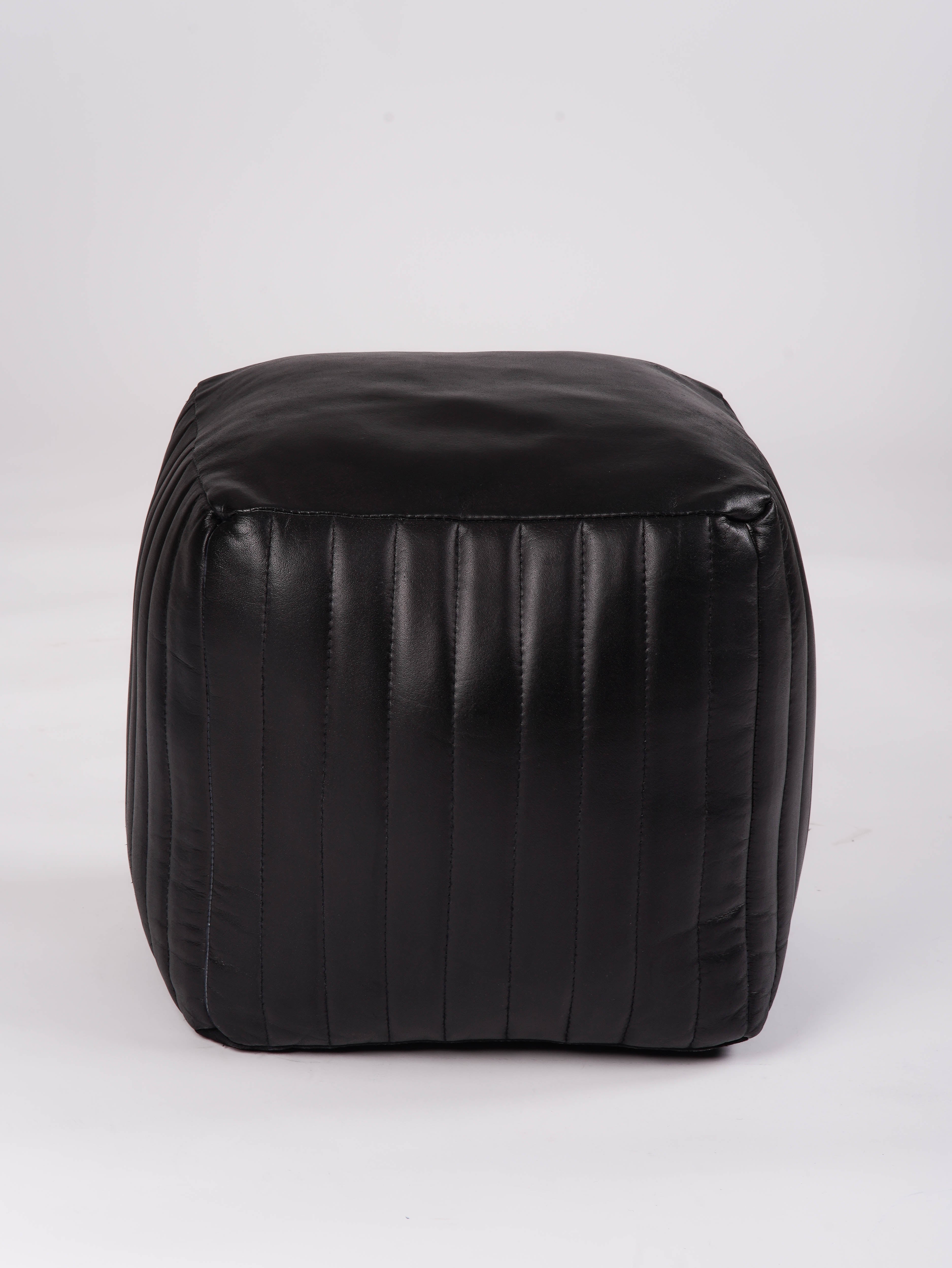 Verde Vogue Leather Pouf