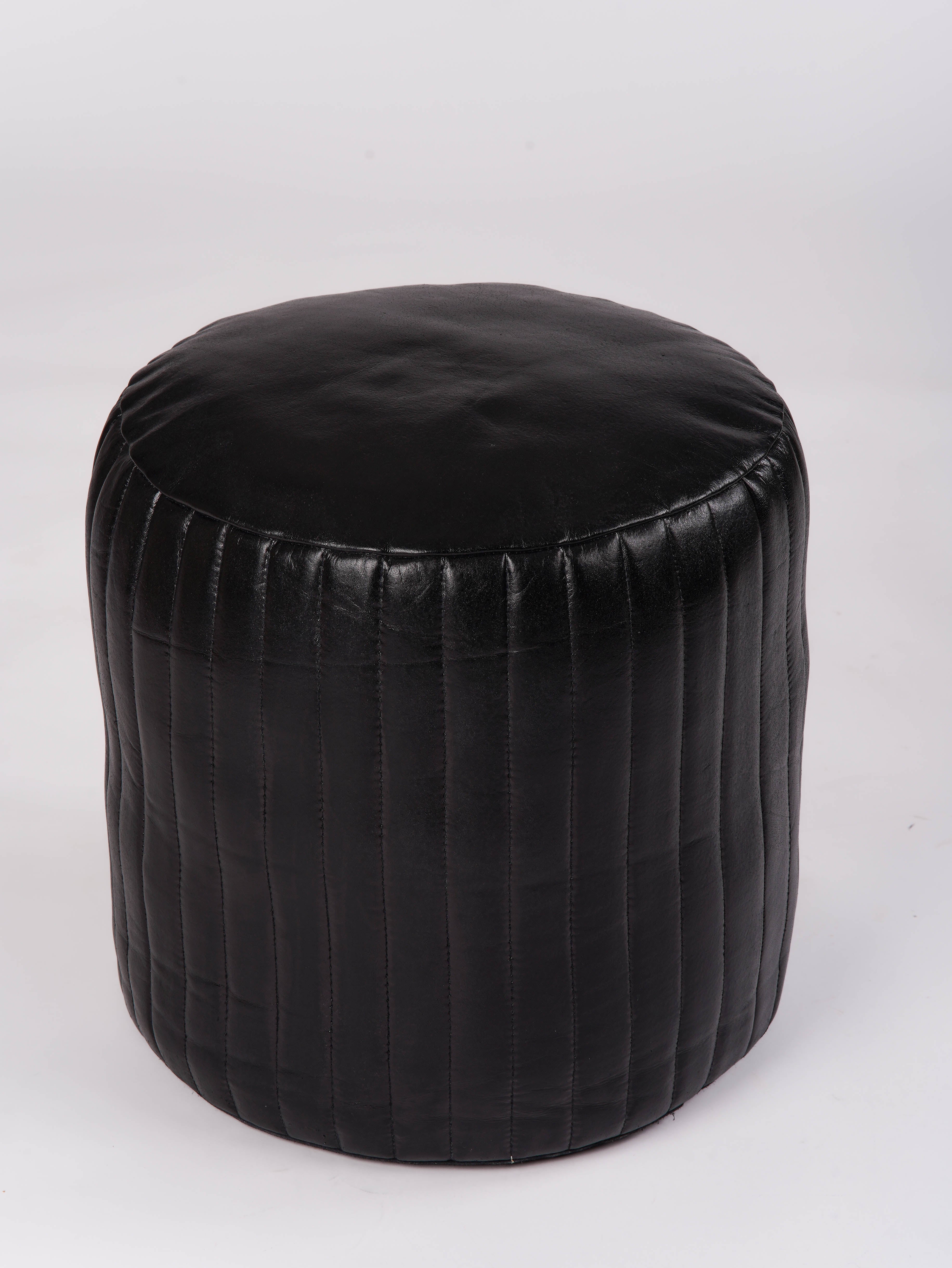 Eclipse Leather Pouf