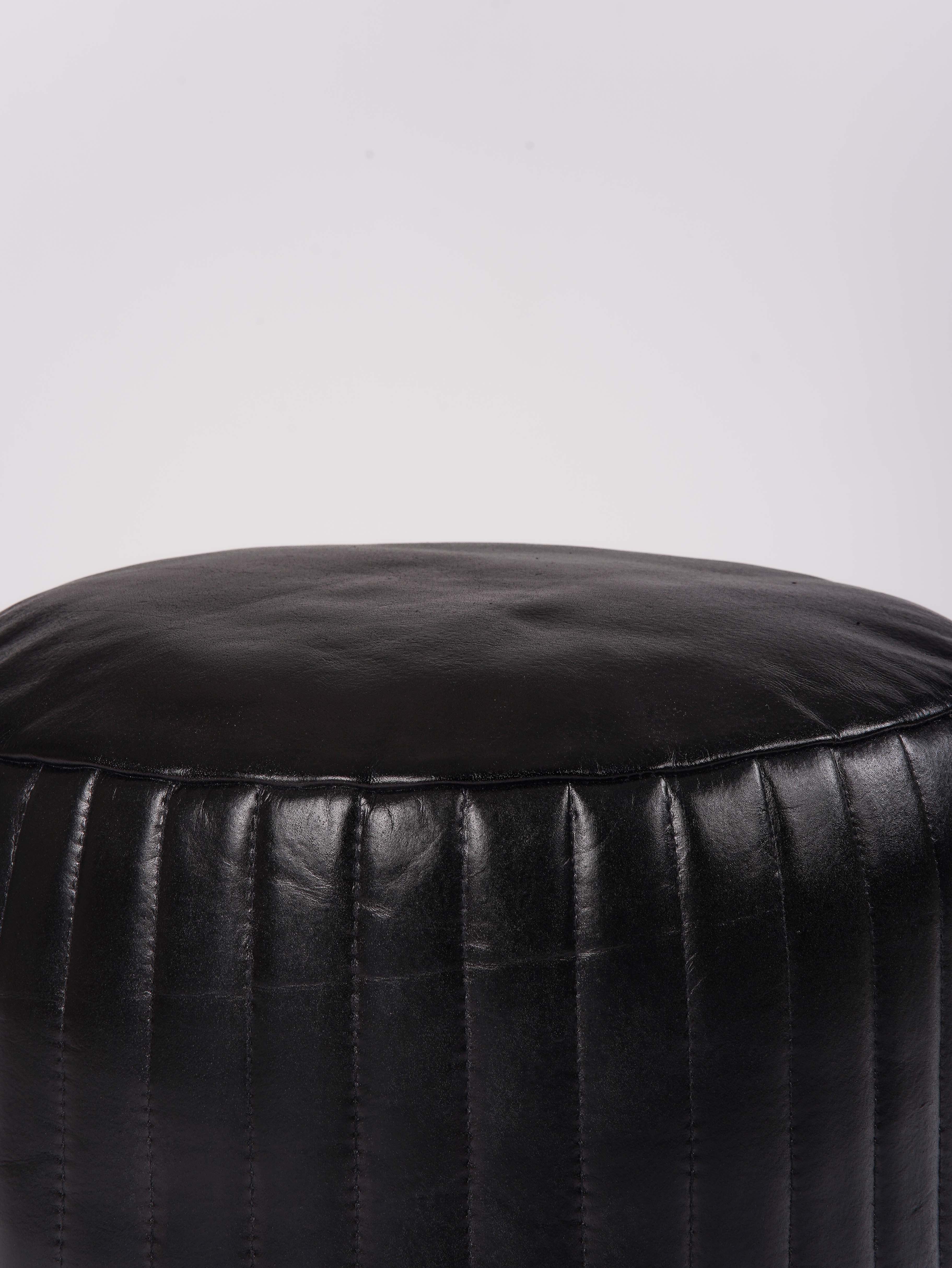 Eclipse Leather Pouf