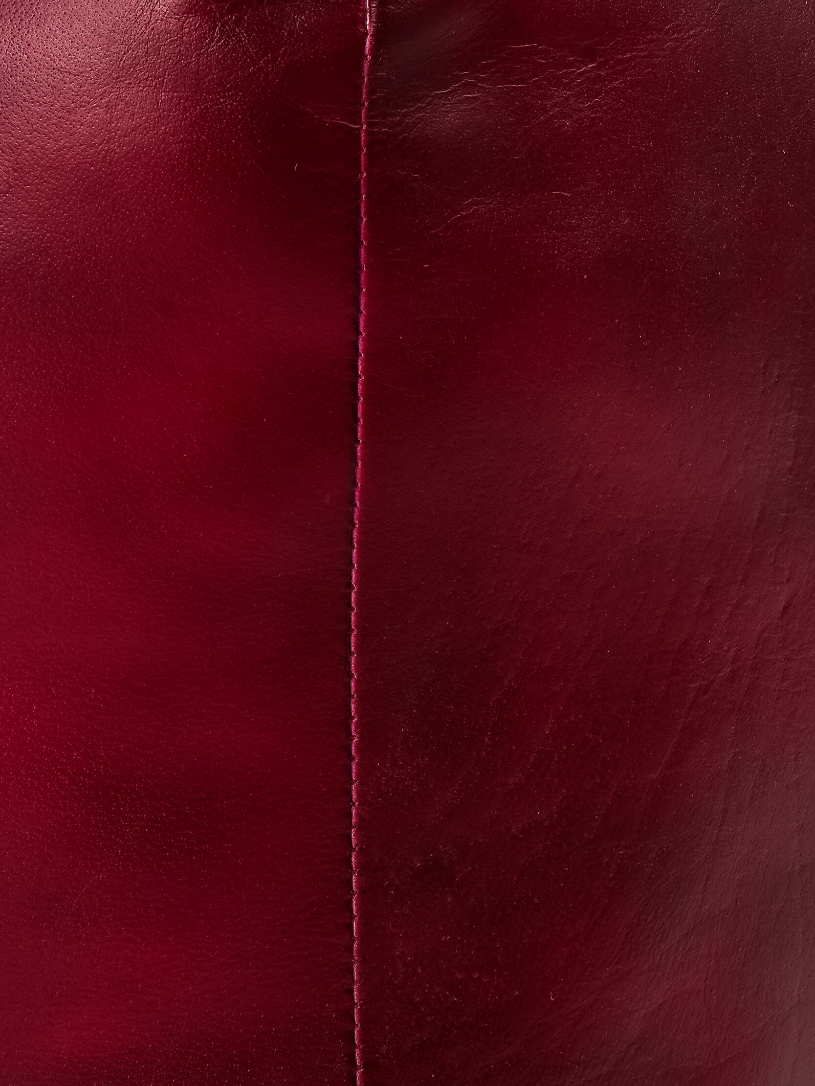 Crimson Craft Leather Pouf