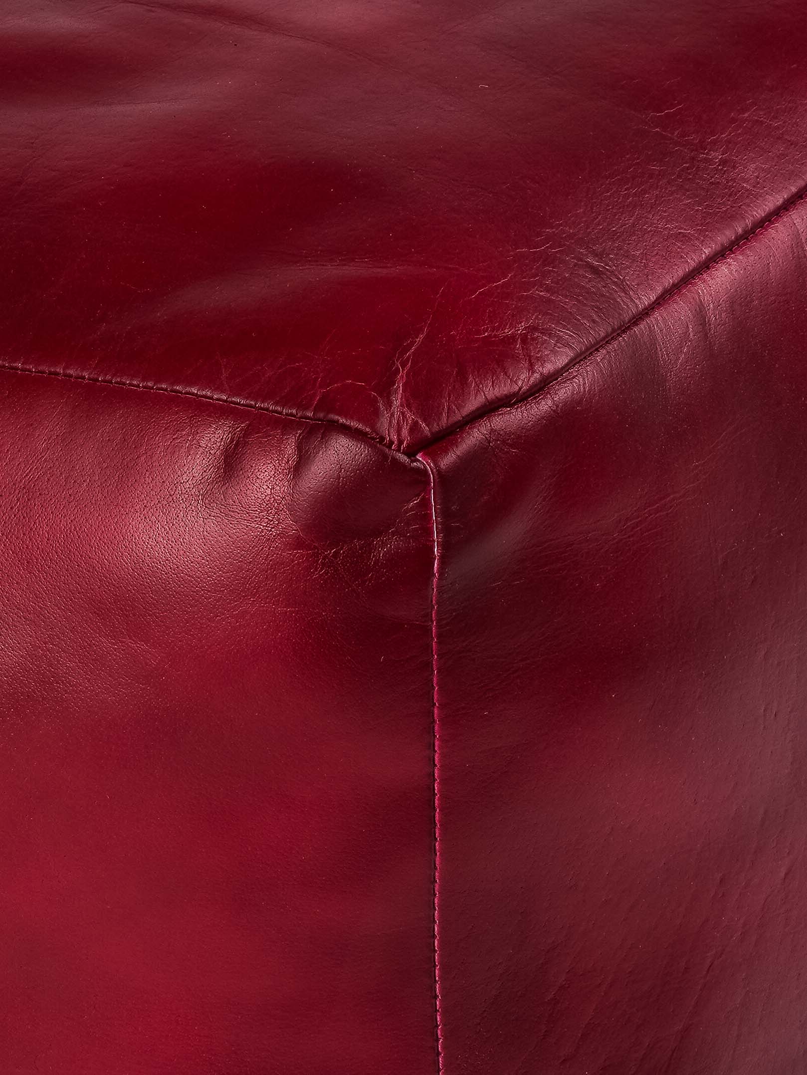 Crimson Craft Leather Pouf