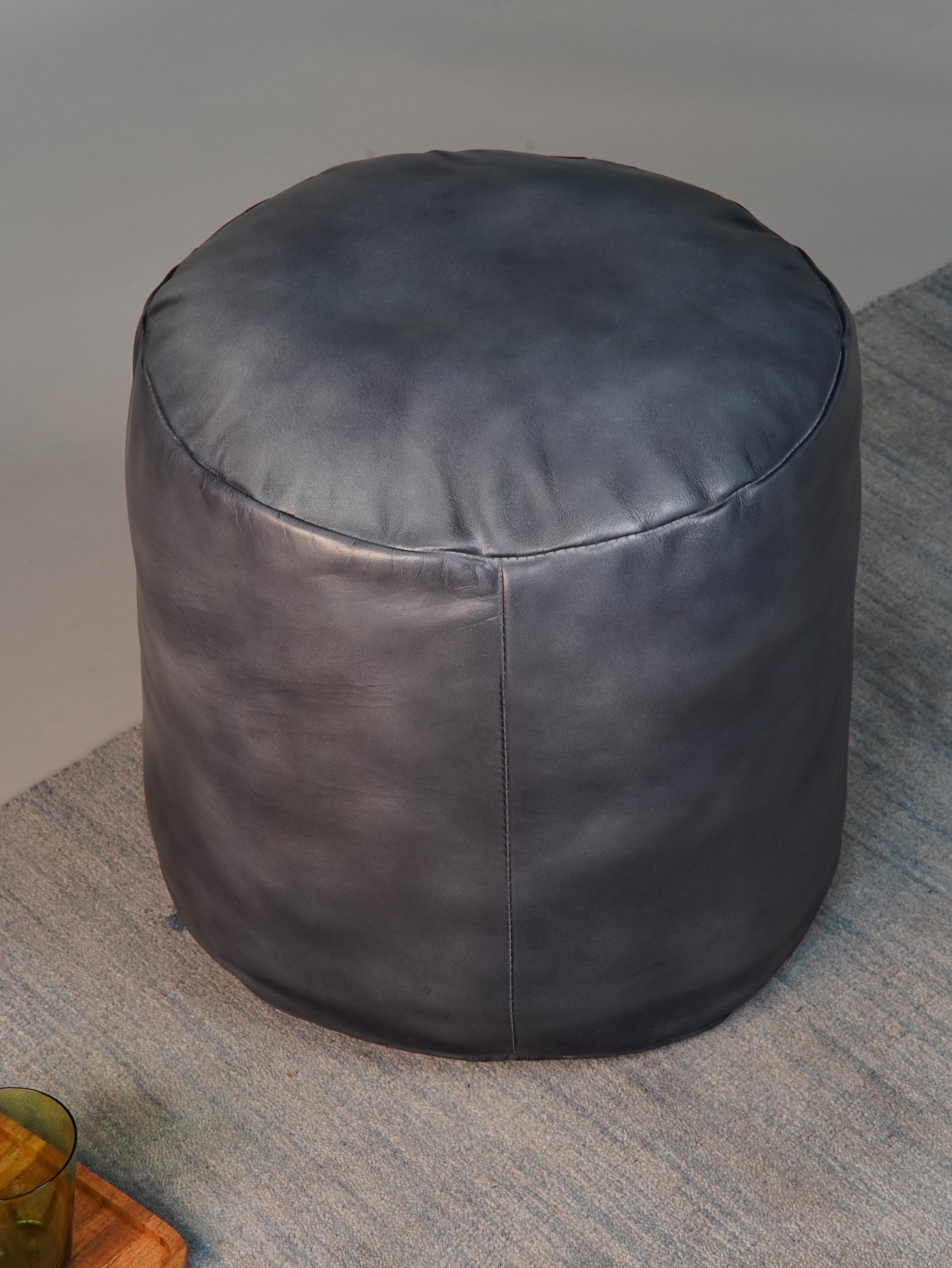 Charcoal Comfort Round Pouf