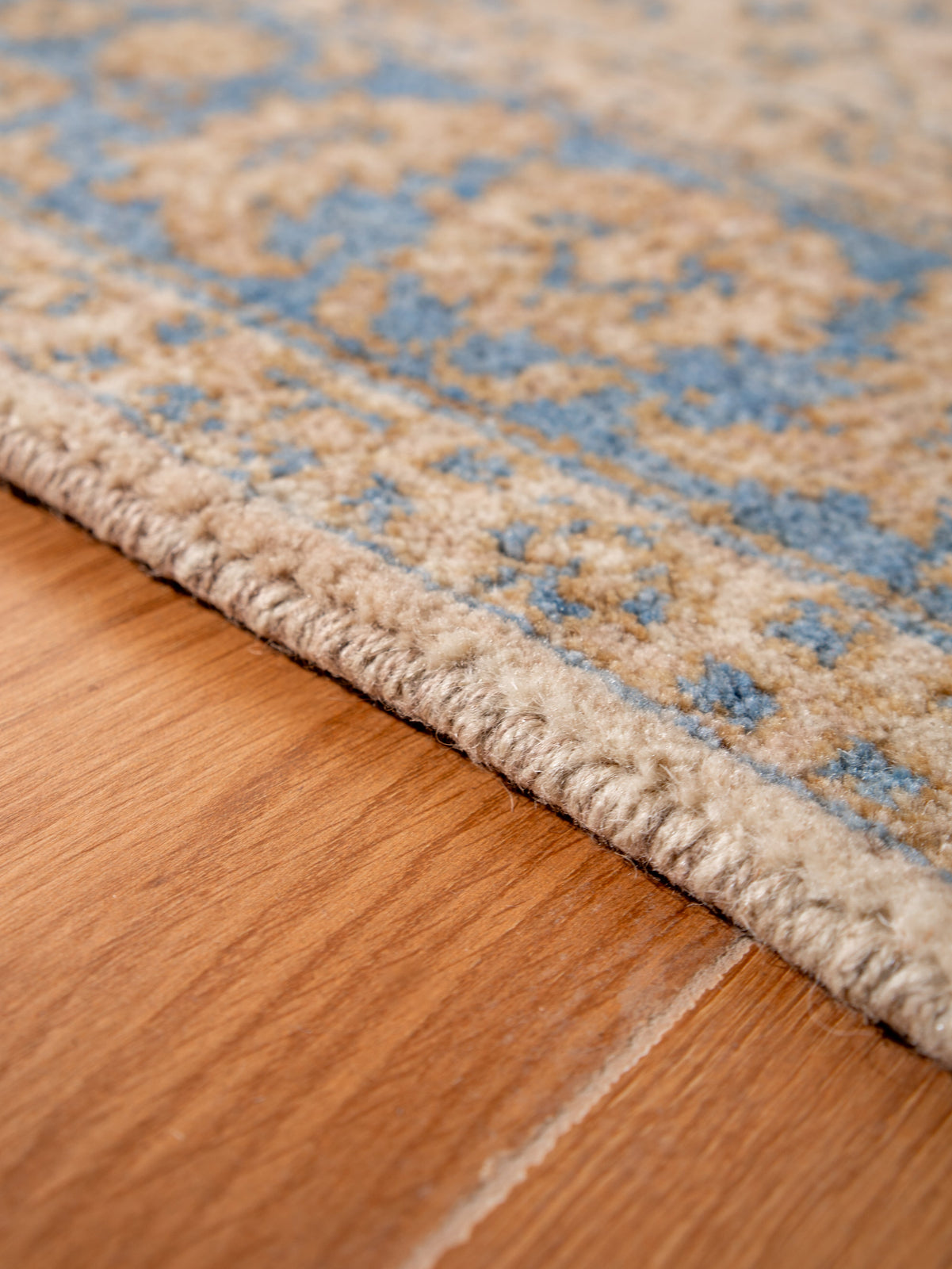 Sahara Blue Hand Knotted Wool Oriental Area Rug