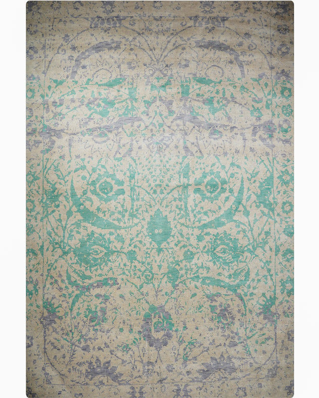 Jaipur Mint Hand Knotted Oriental Area Rug