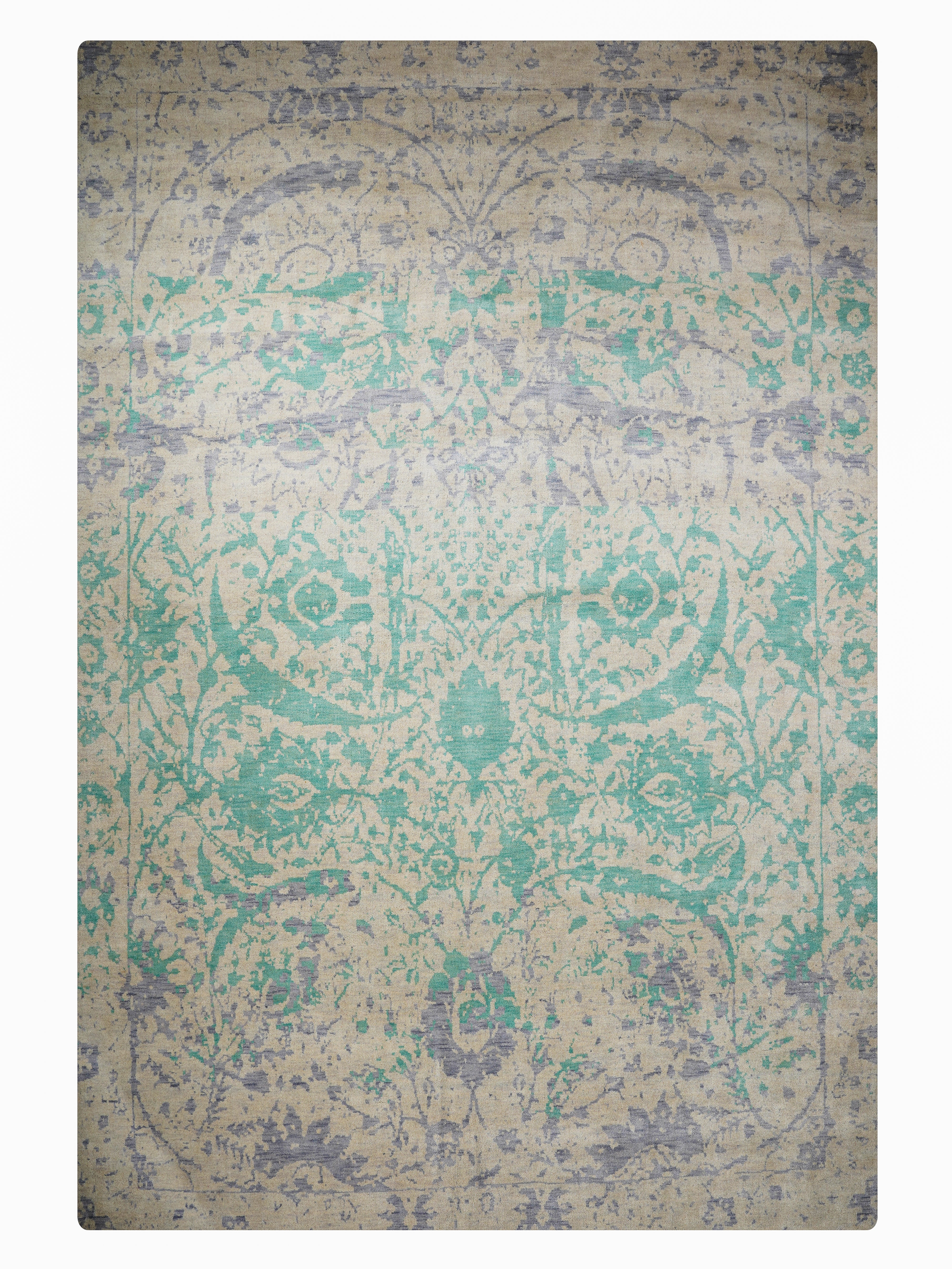 Jaipur Mint Hand Knotted Oriental Area Rug