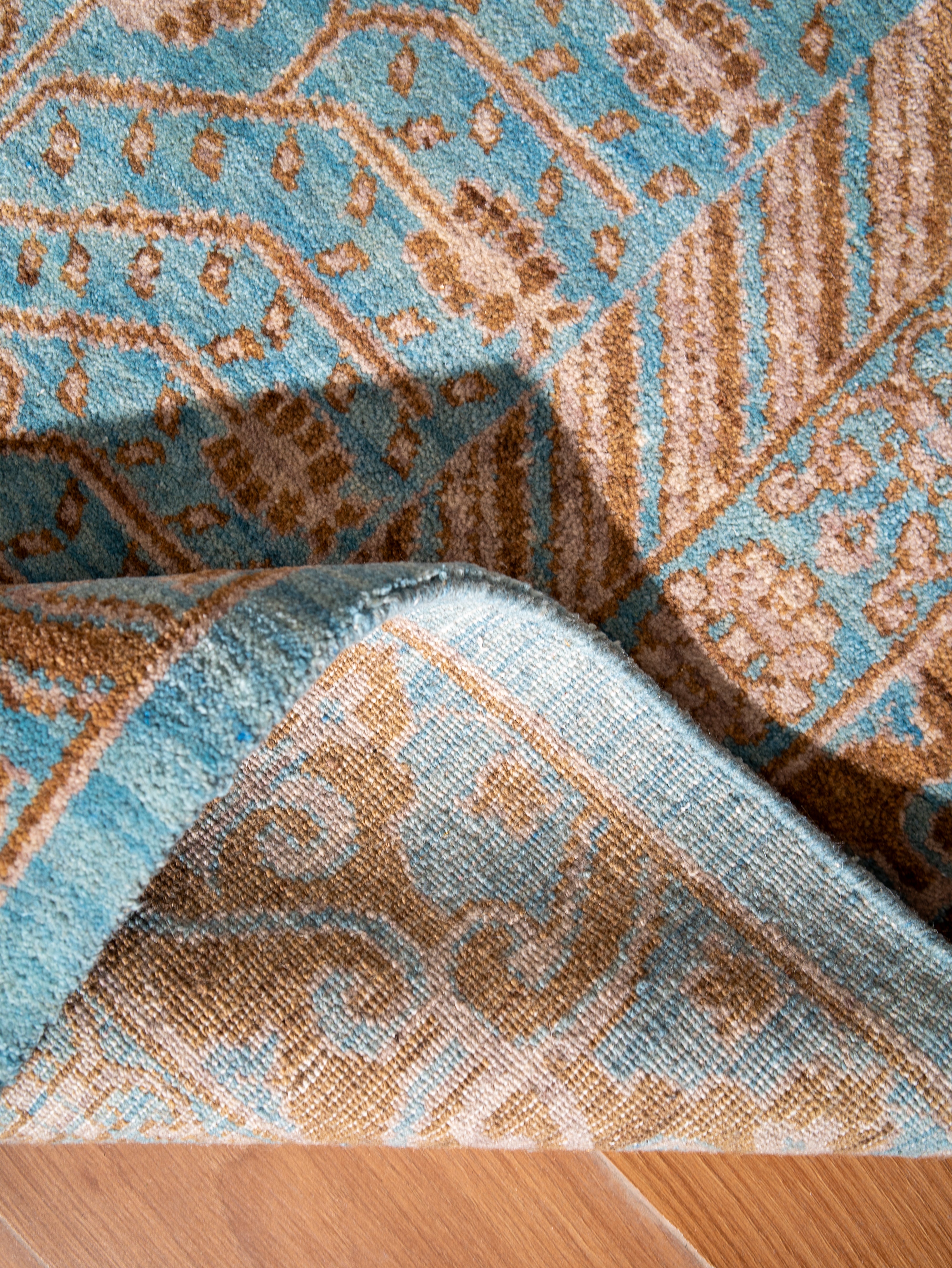 Blue Mirage Hand Knotted Oriental Wool Area Rug