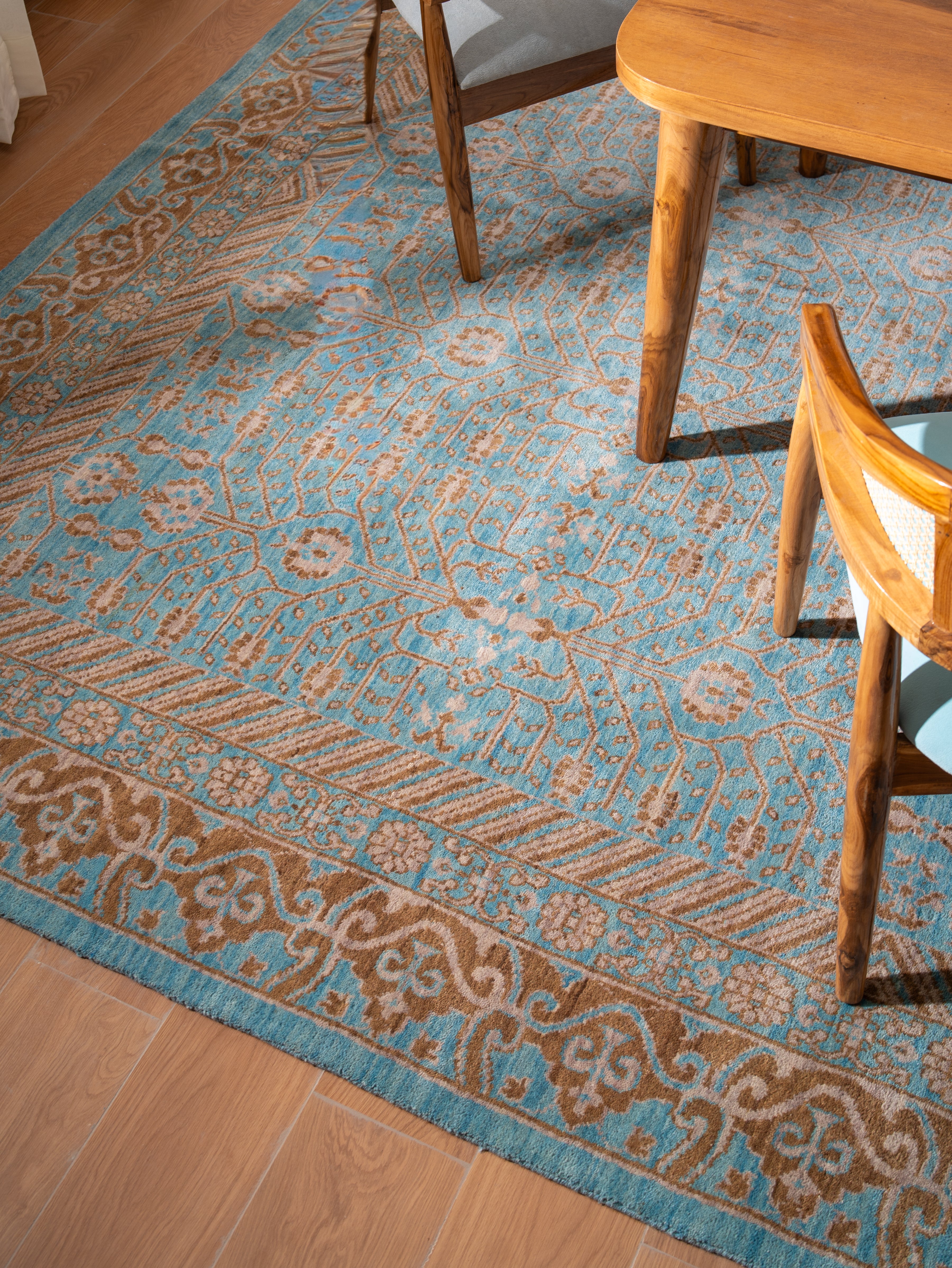 Blue Mirage Hand Knotted Oriental Wool Area Rug