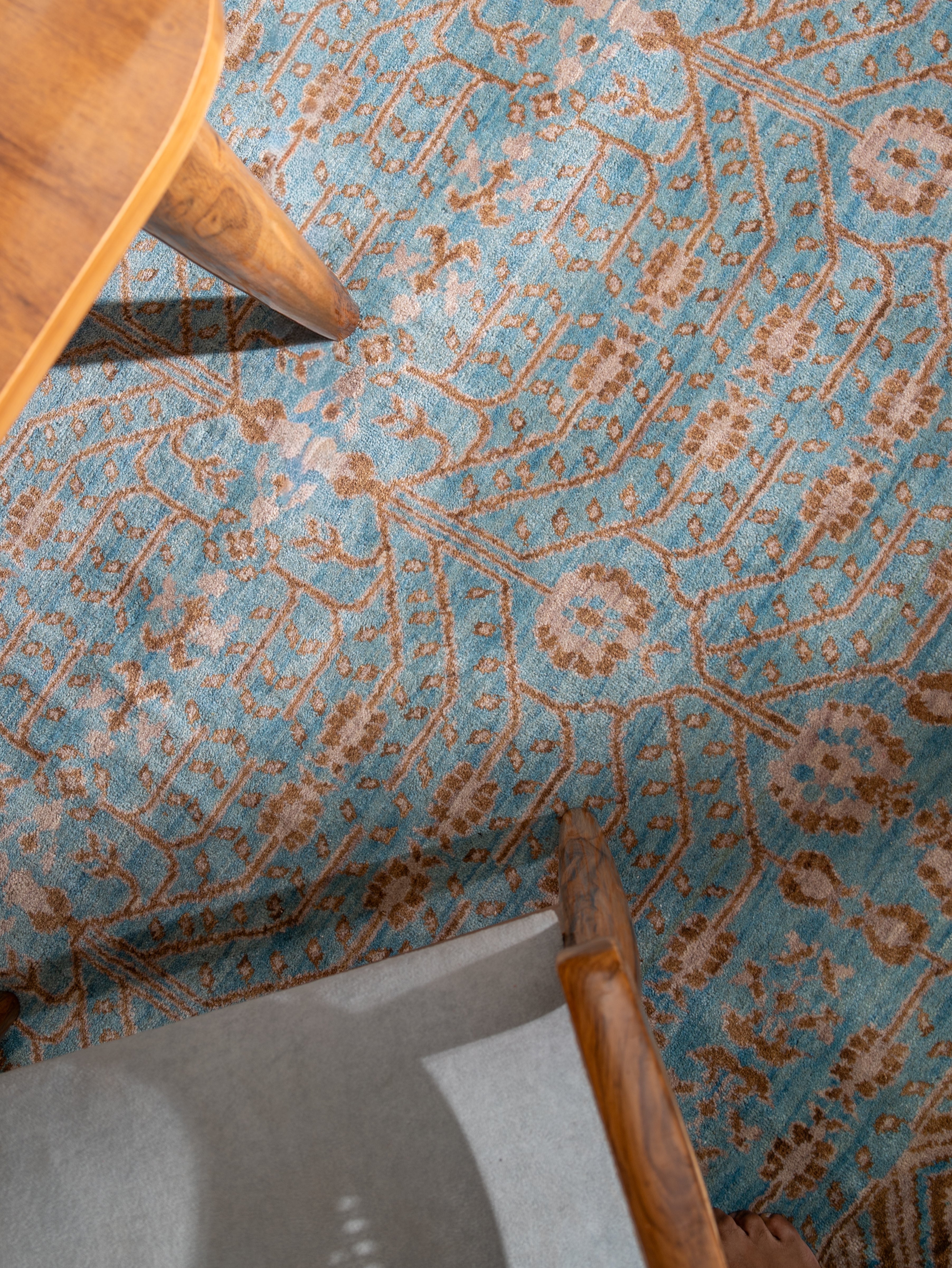 Blue Mirage Hand Knotted Oriental Wool Area Rug