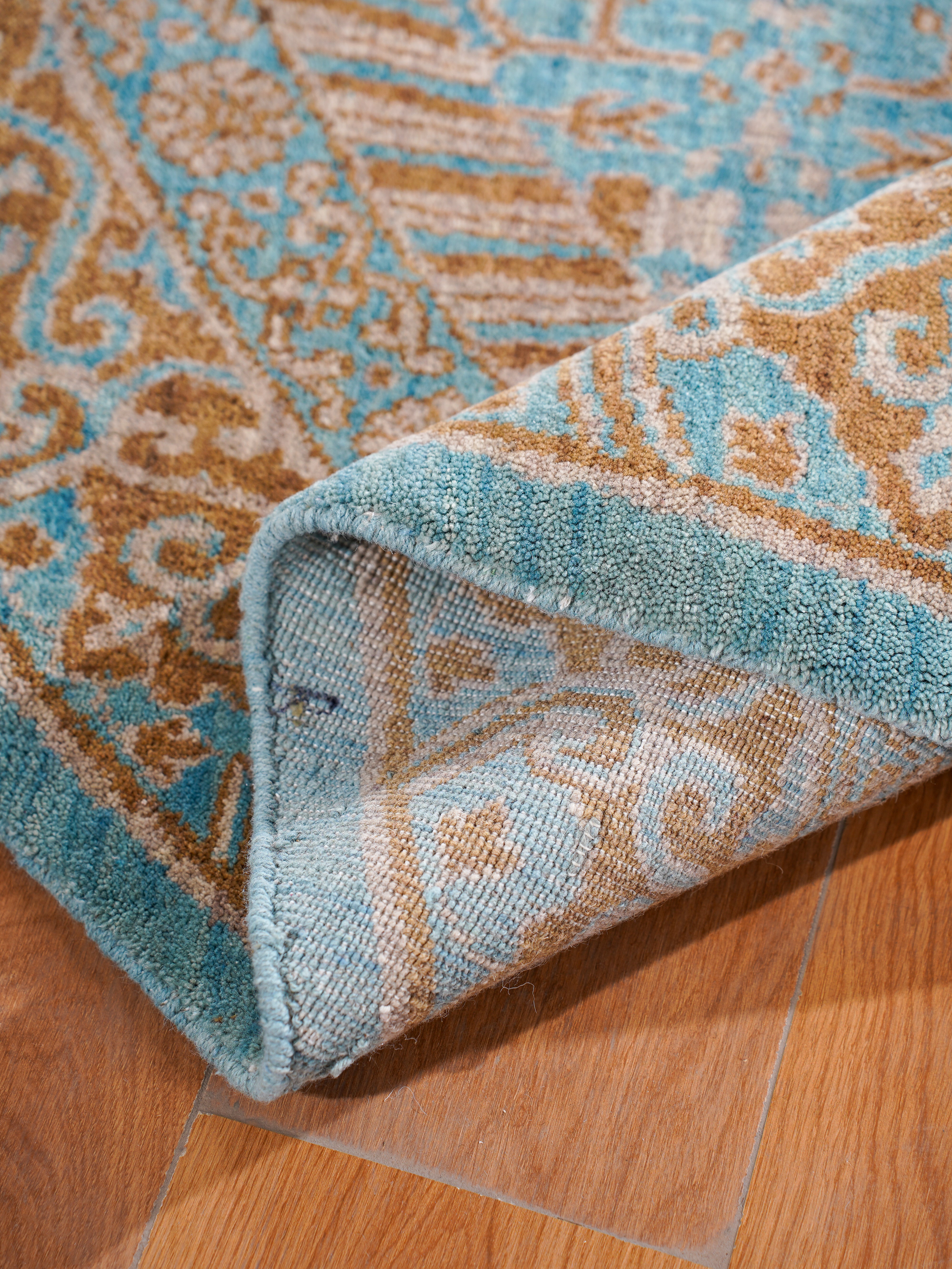 Blue Mirage Hand Knotted Oriental Wool Area Rug