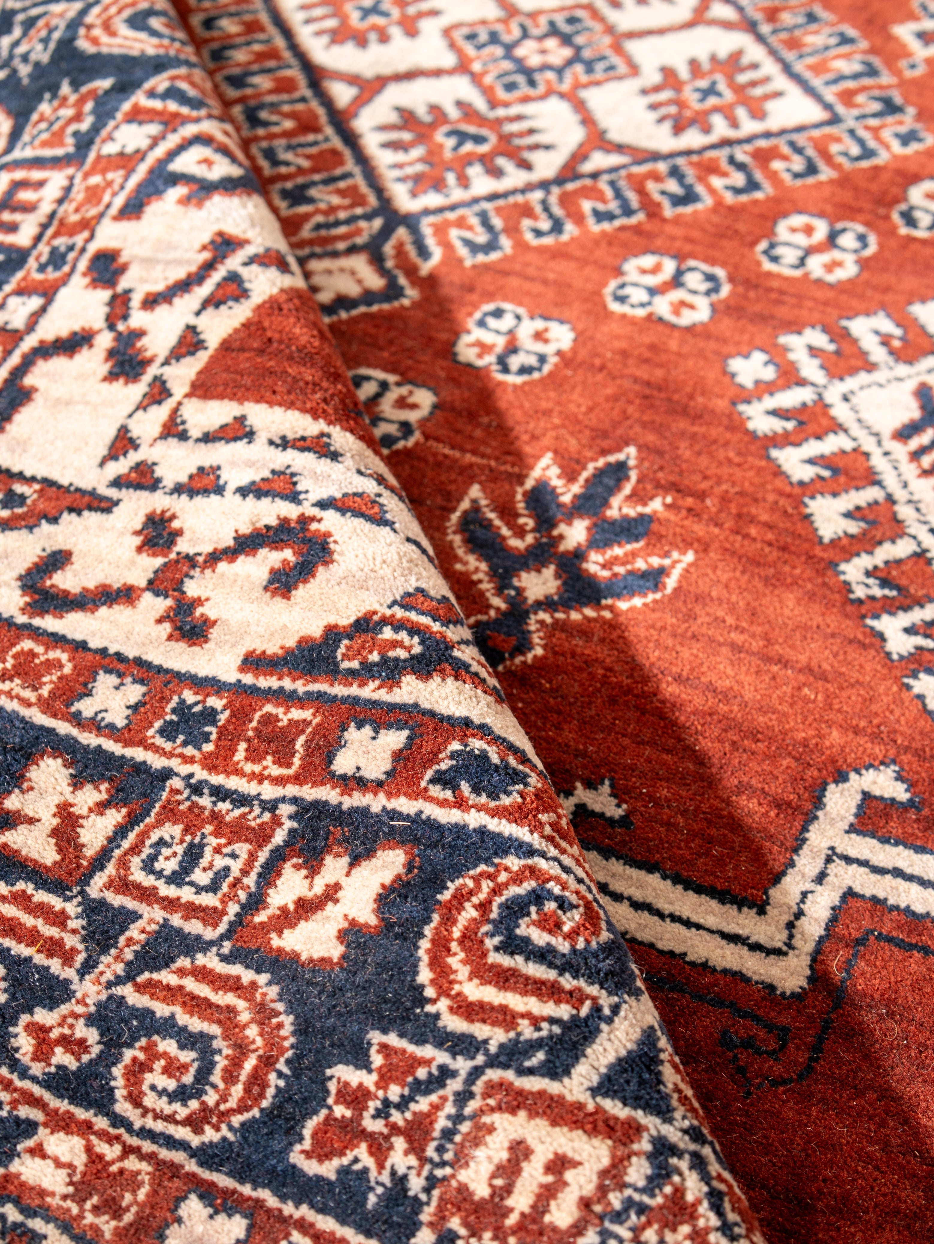 Kazak Ember Hand Knotted Wool Area Rug