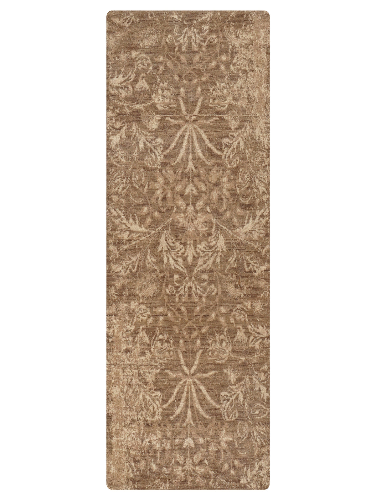 Decorative rug with floral pattern on a white background
