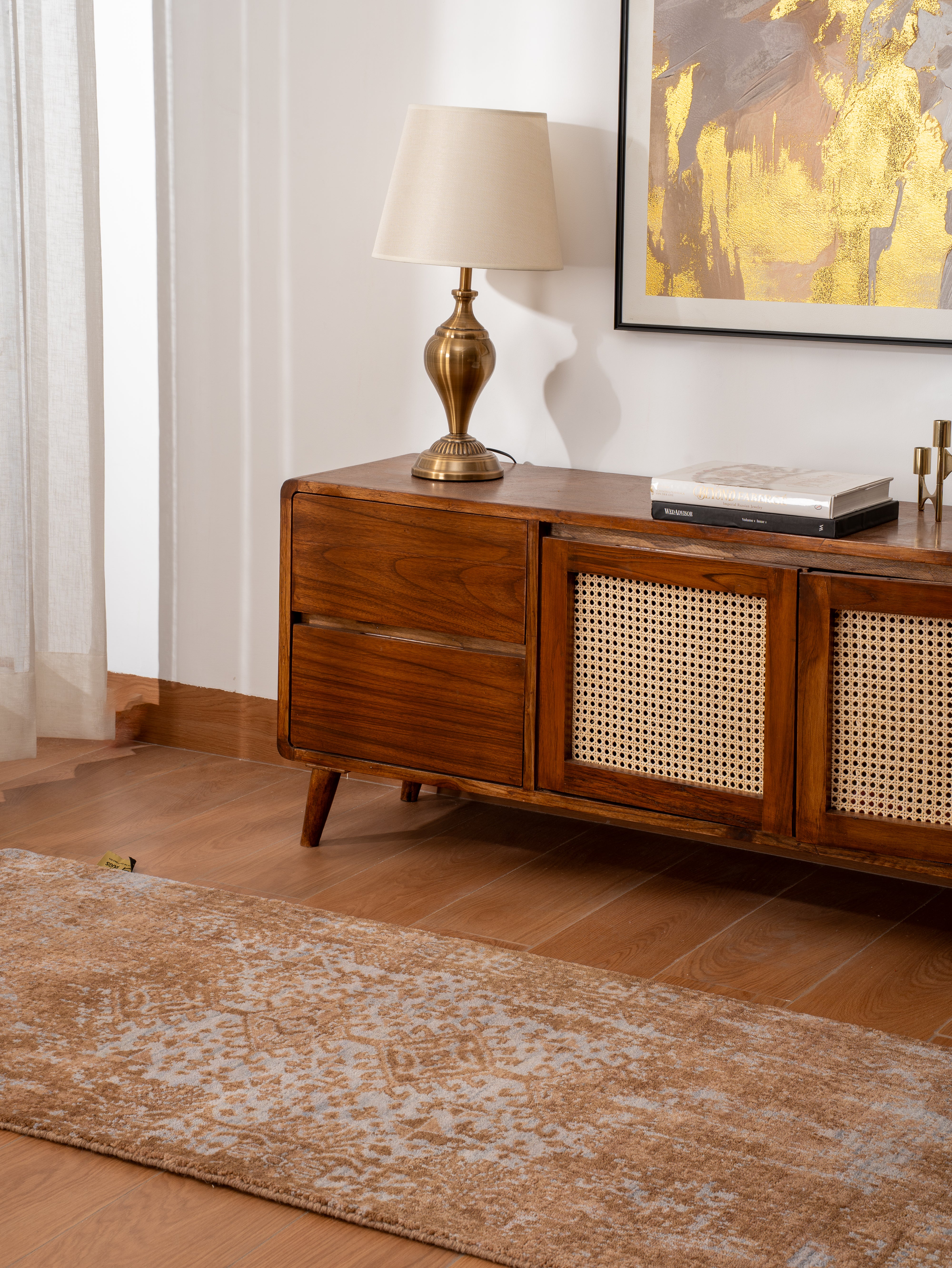 Antique-Inspired Distressed Hand Knotted Wool Rug