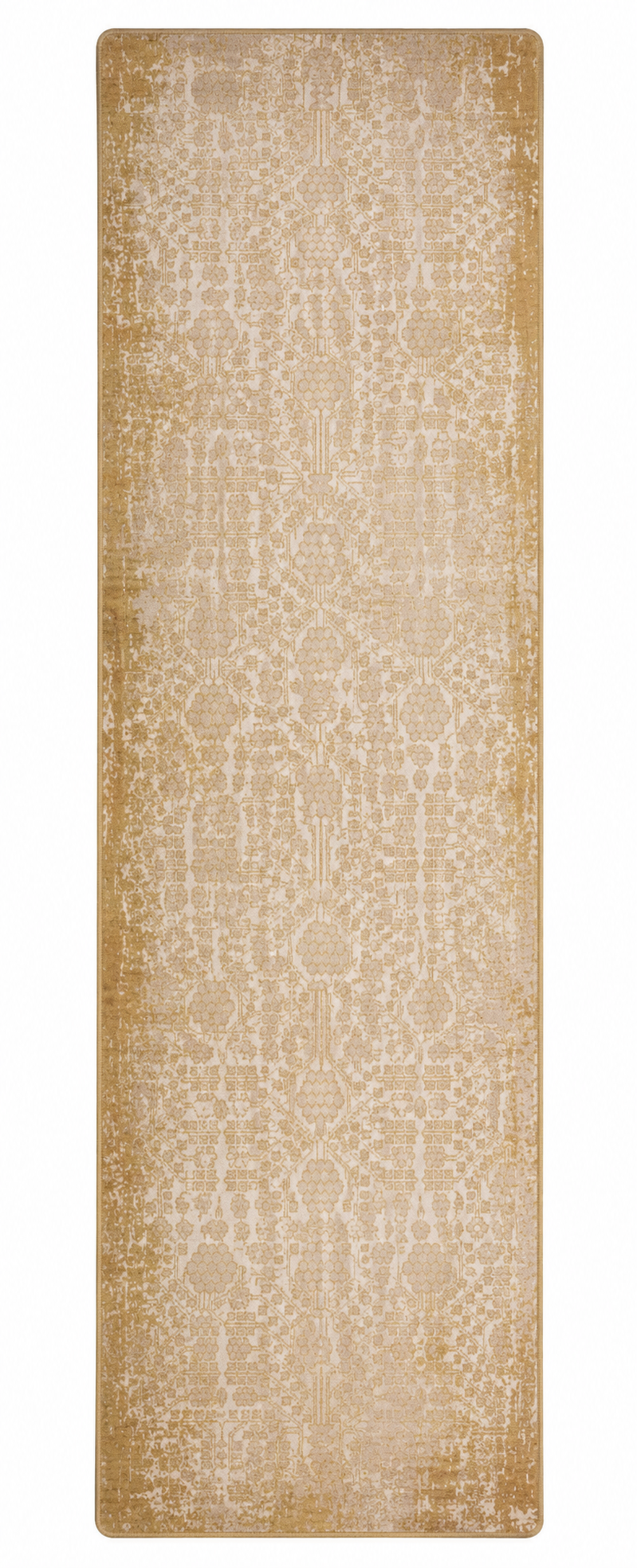 Ivory & Gold Vintage-Style Hand Knotted Rug