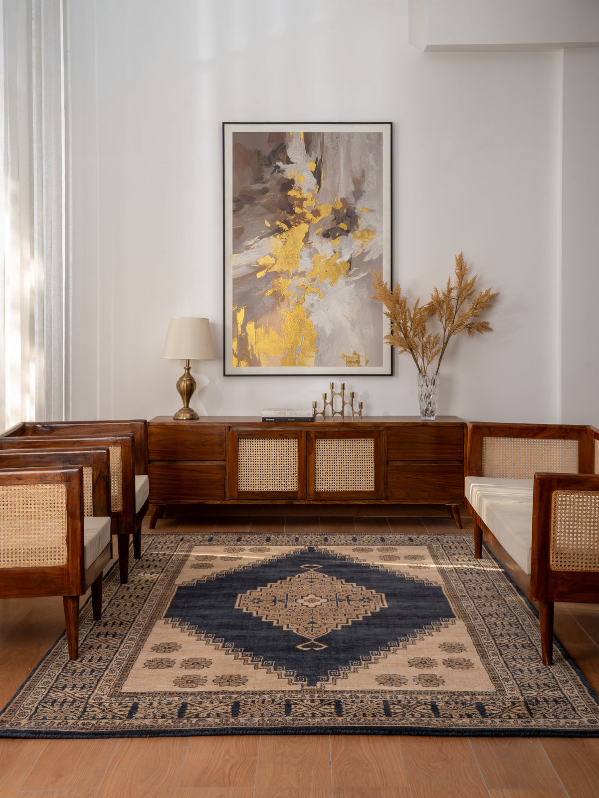 Indigo Wayfarer Hand Knotted Wool Area Rug