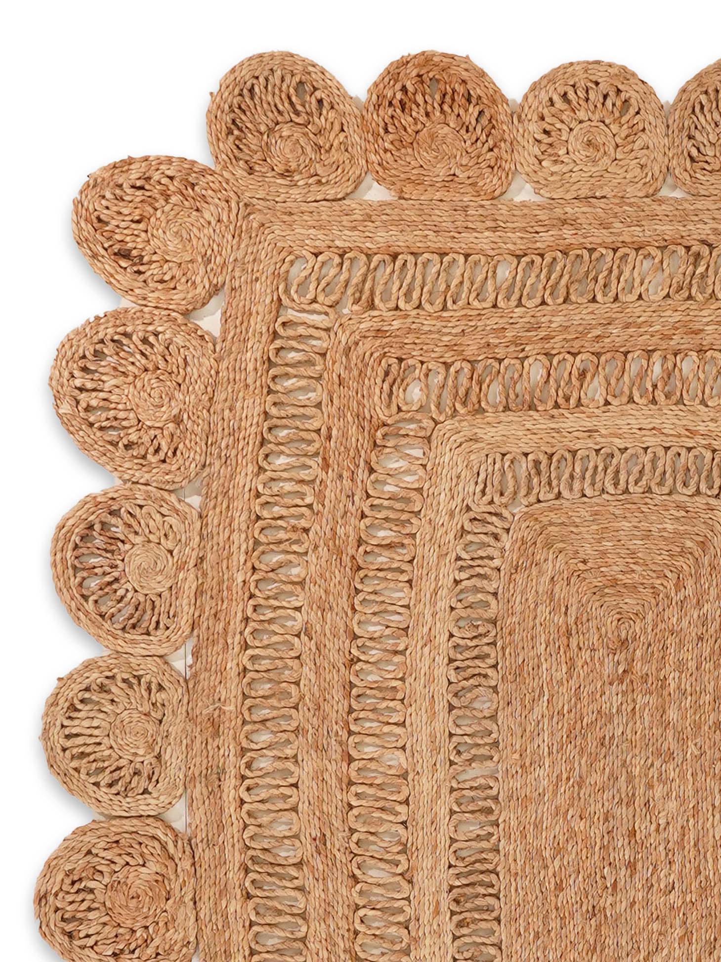 Natural Wheat Brown Handwoven Jute Rug – Flatweave Eco-Friendly Area Rug in Round, Rectangle & Square