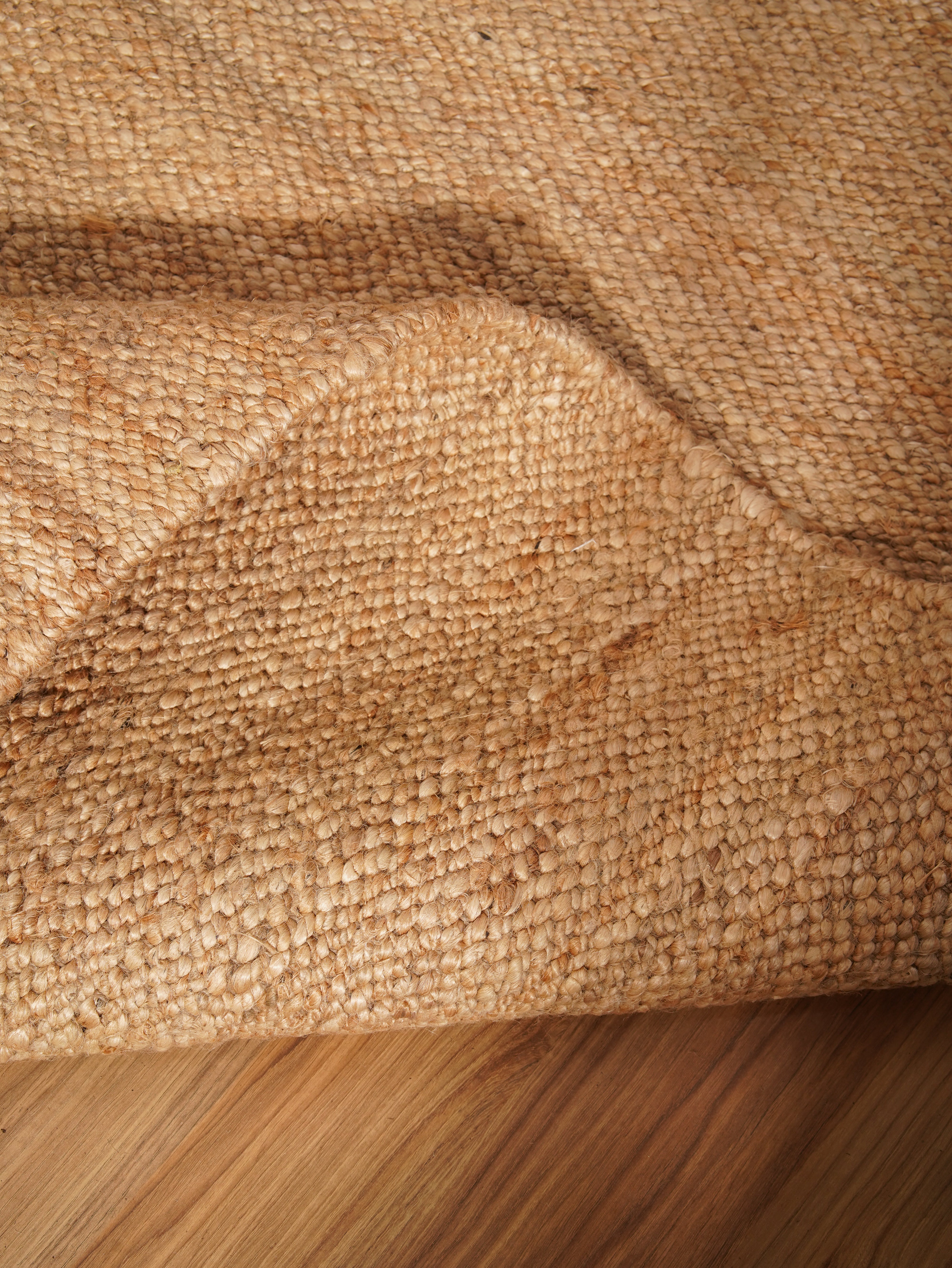 Light Brown Handwoven Jute Rug – Natural Flatweave Area Rug