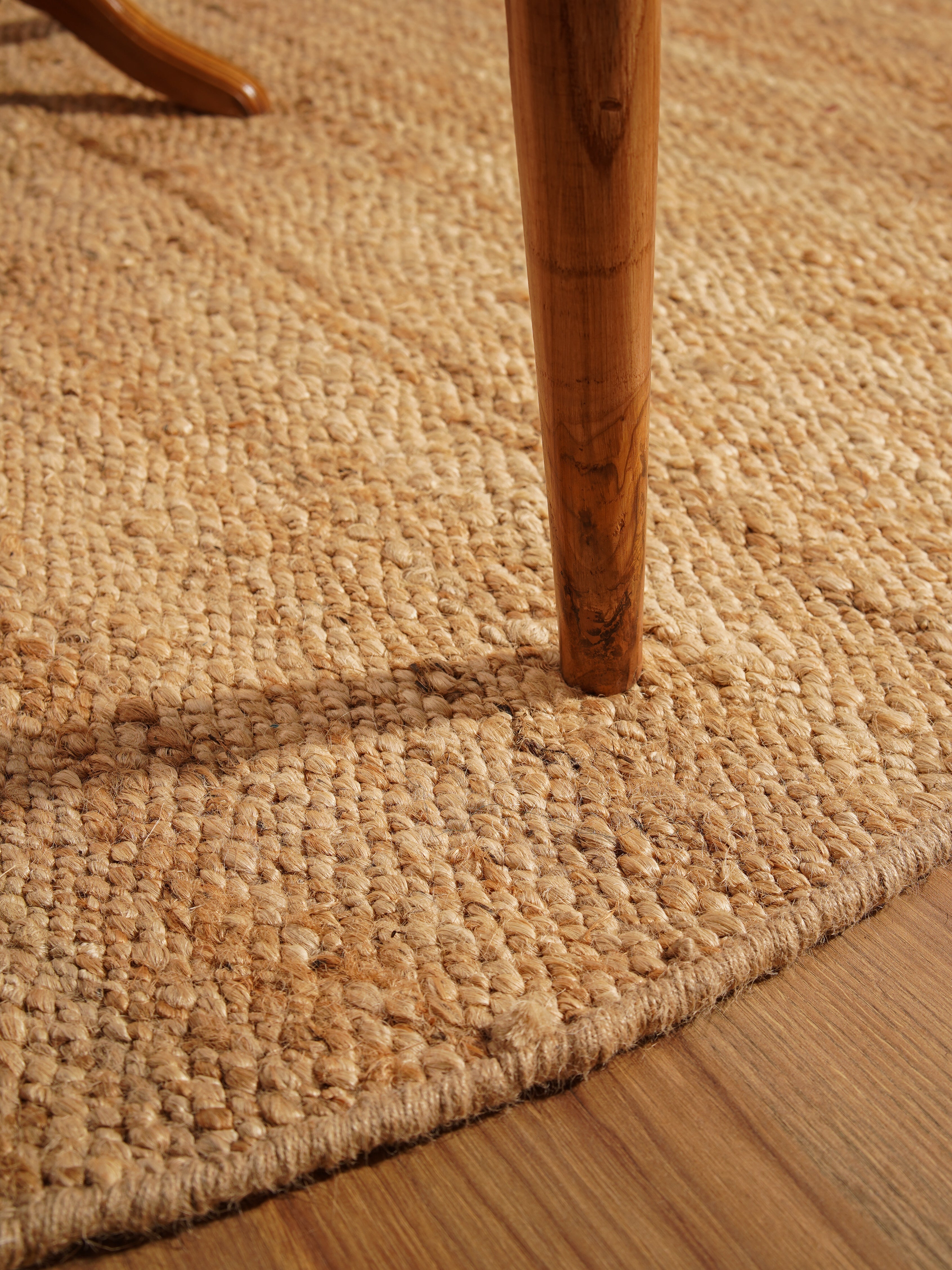Light Brown Handwoven Jute Rug – Natural Flatweave Area Rug