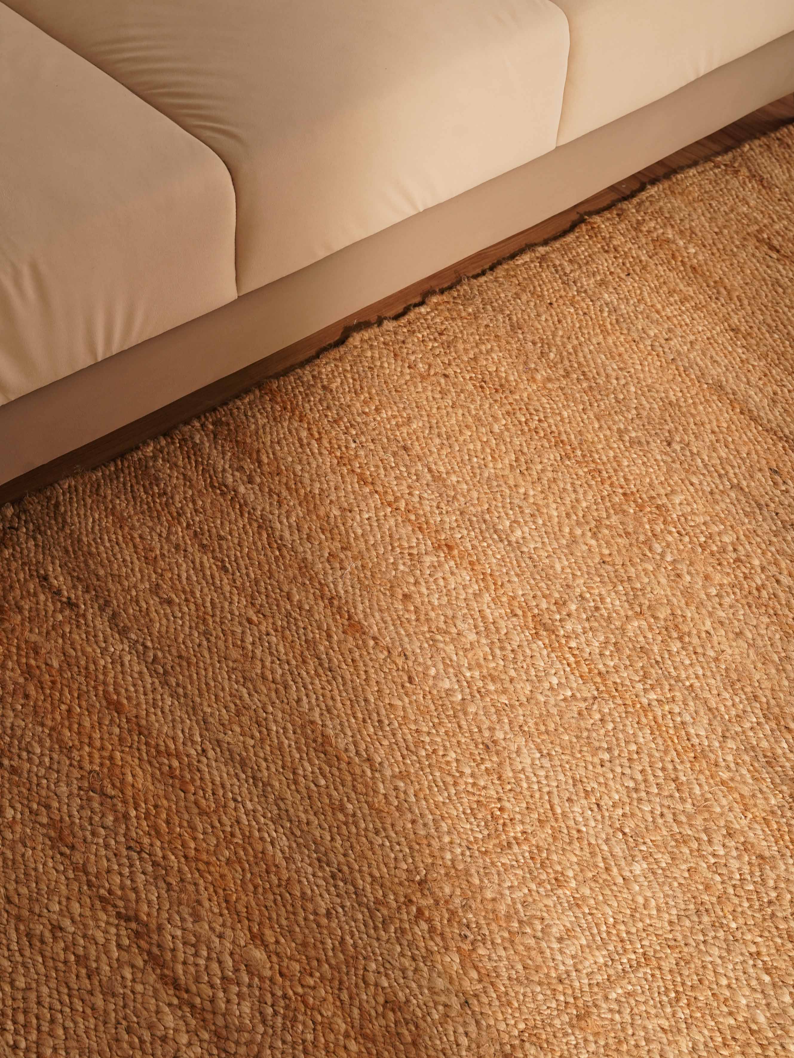 Light Brown Handwoven Jute Rug – Natural Flatweave Area Rug
