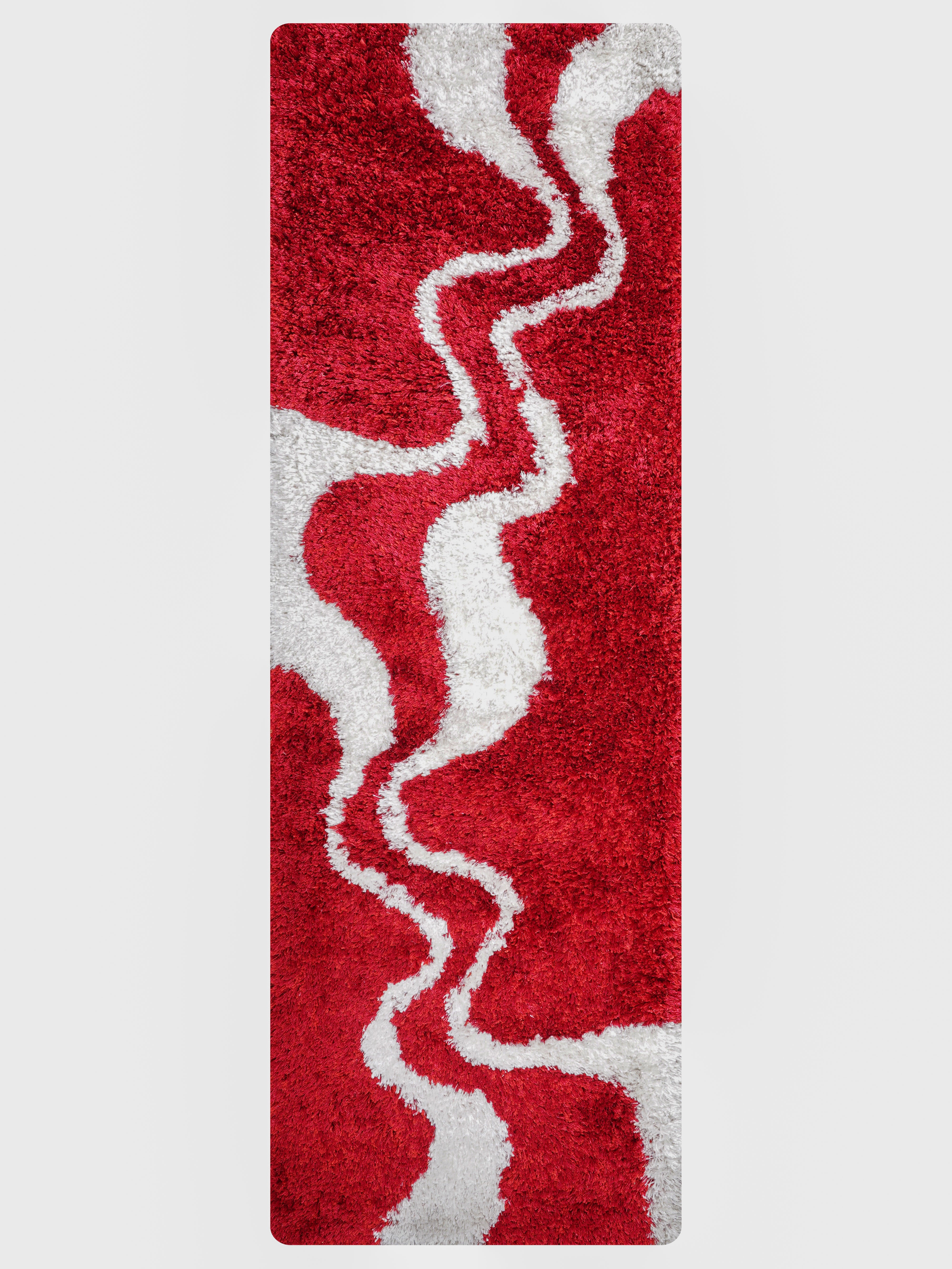 Scarlet Wave Hand Tufted Shag Rug