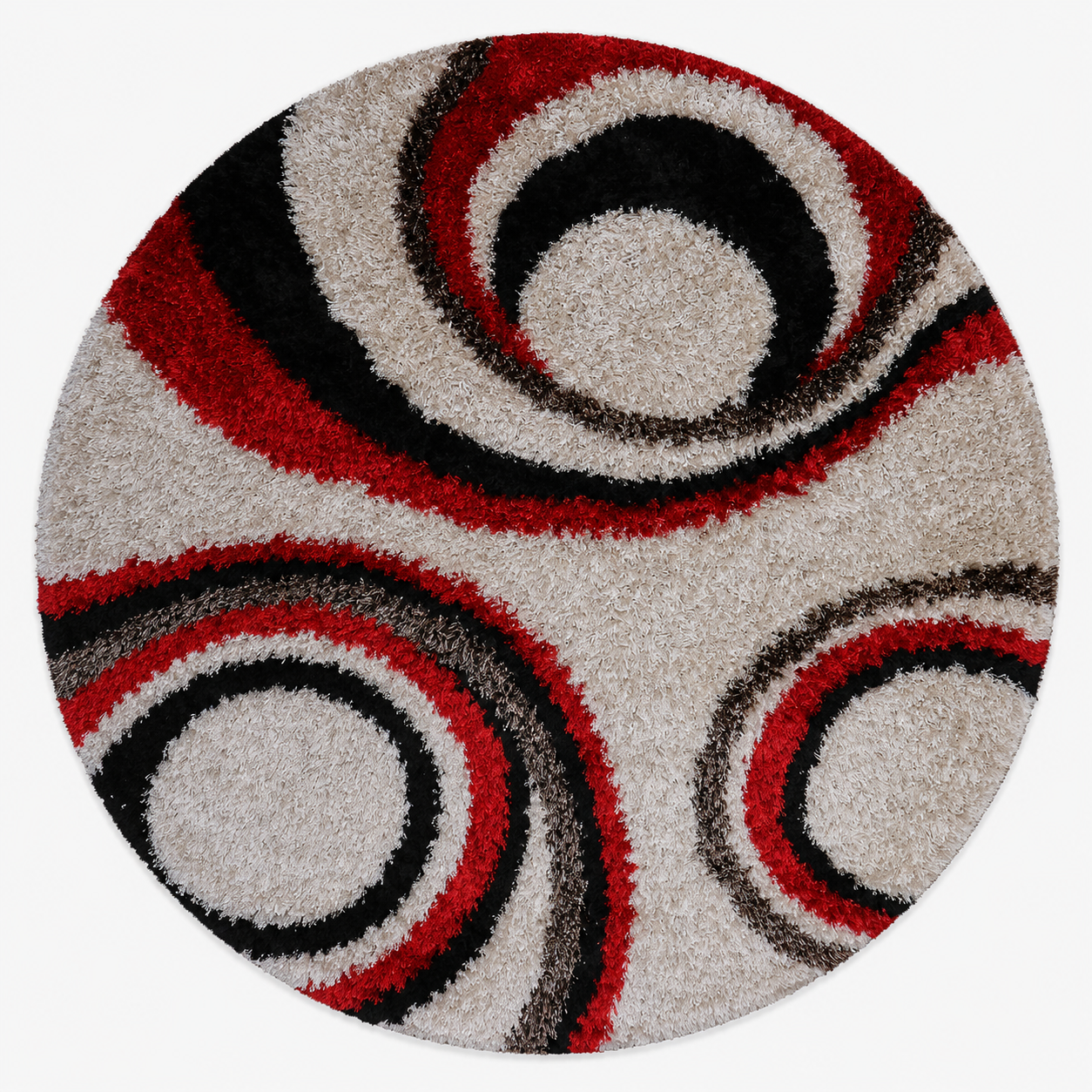 Swirl Hand Tufted Shag Polyester Rug