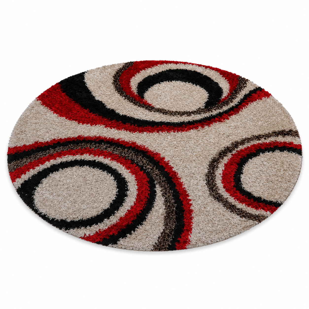 Swirl Hand Tufted Shag Polyester Rug