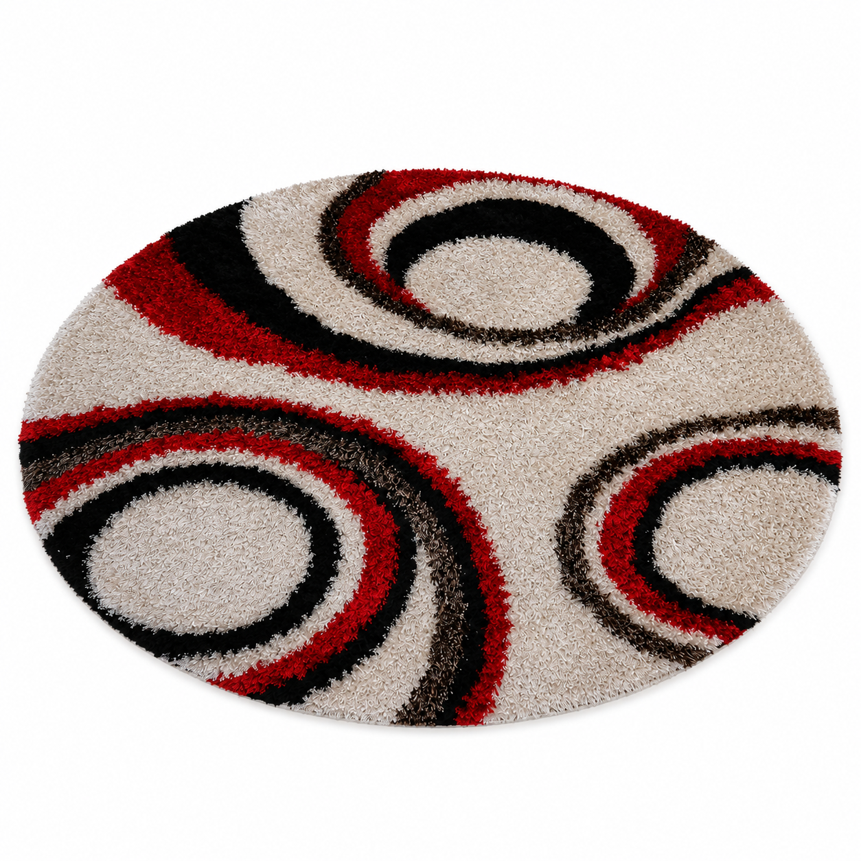Swirl Hand Tufted Shag Polyester Rug