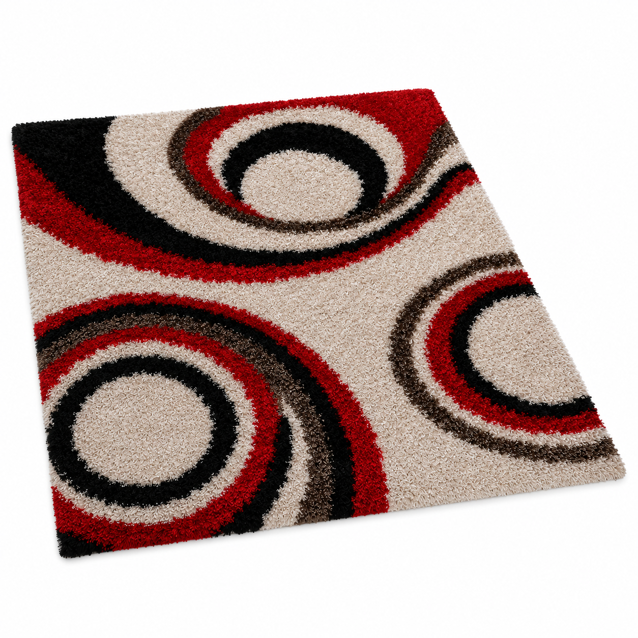 Swirl Hand Tufted Shag Polyester Rug