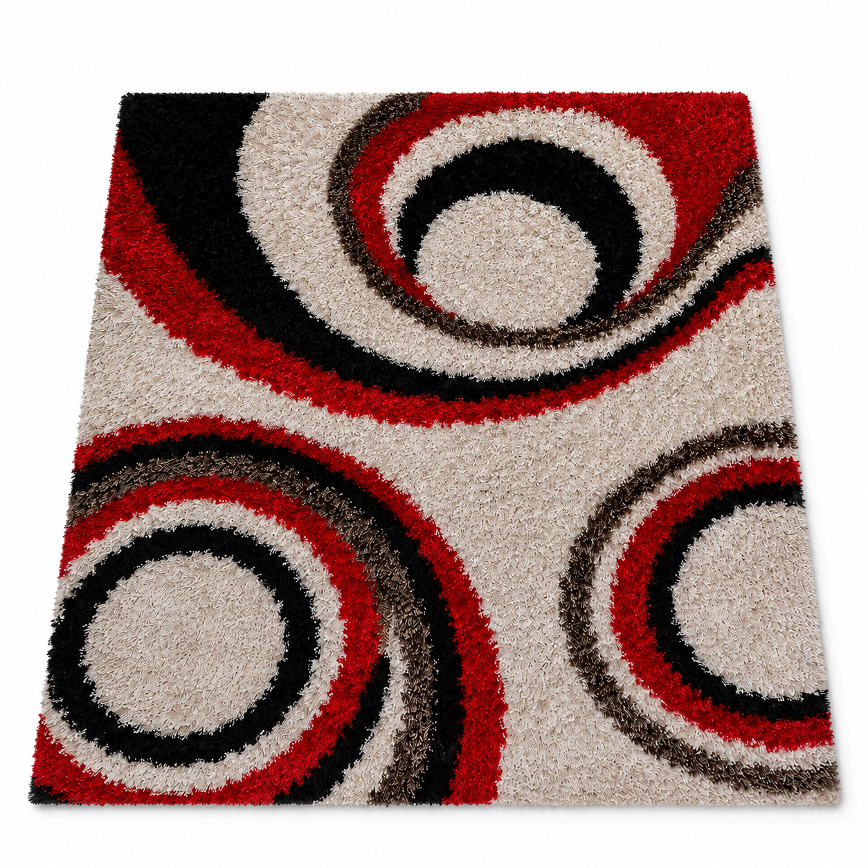 Swirl Hand Tufted Shag Polyester Rug