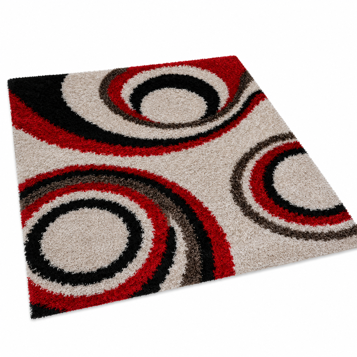 Swirl Hand Tufted Shag Polyester Rug