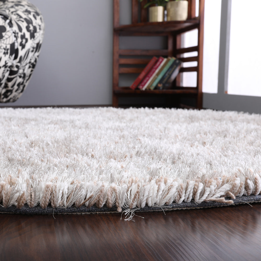 Silver Hand Tufted Shag Rug