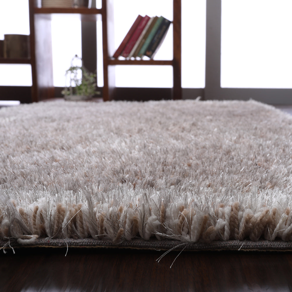 Silver Hand Tufted Shag Rug