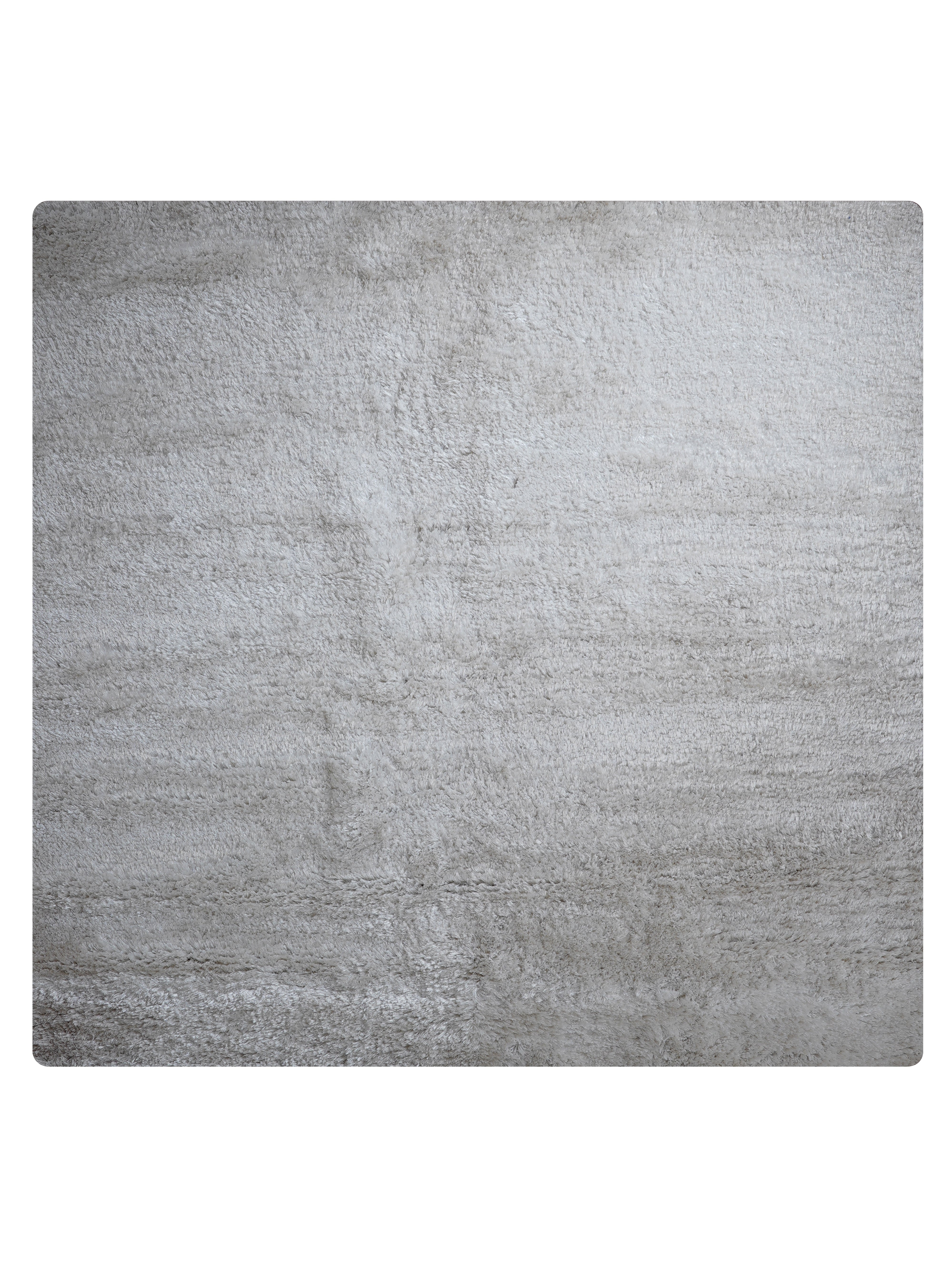 White Hand Tufted Shag Polyester Rug