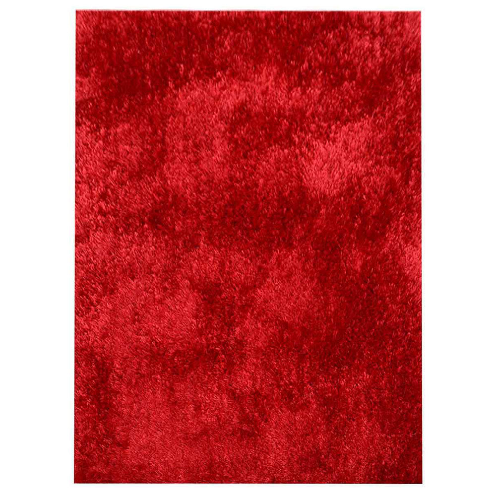 Laal Shag Polyester Area Rug