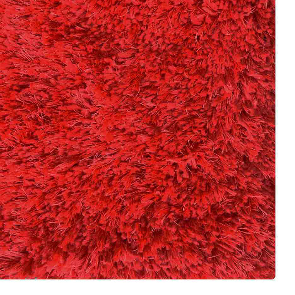 Laal Shag Polyester Area Rug