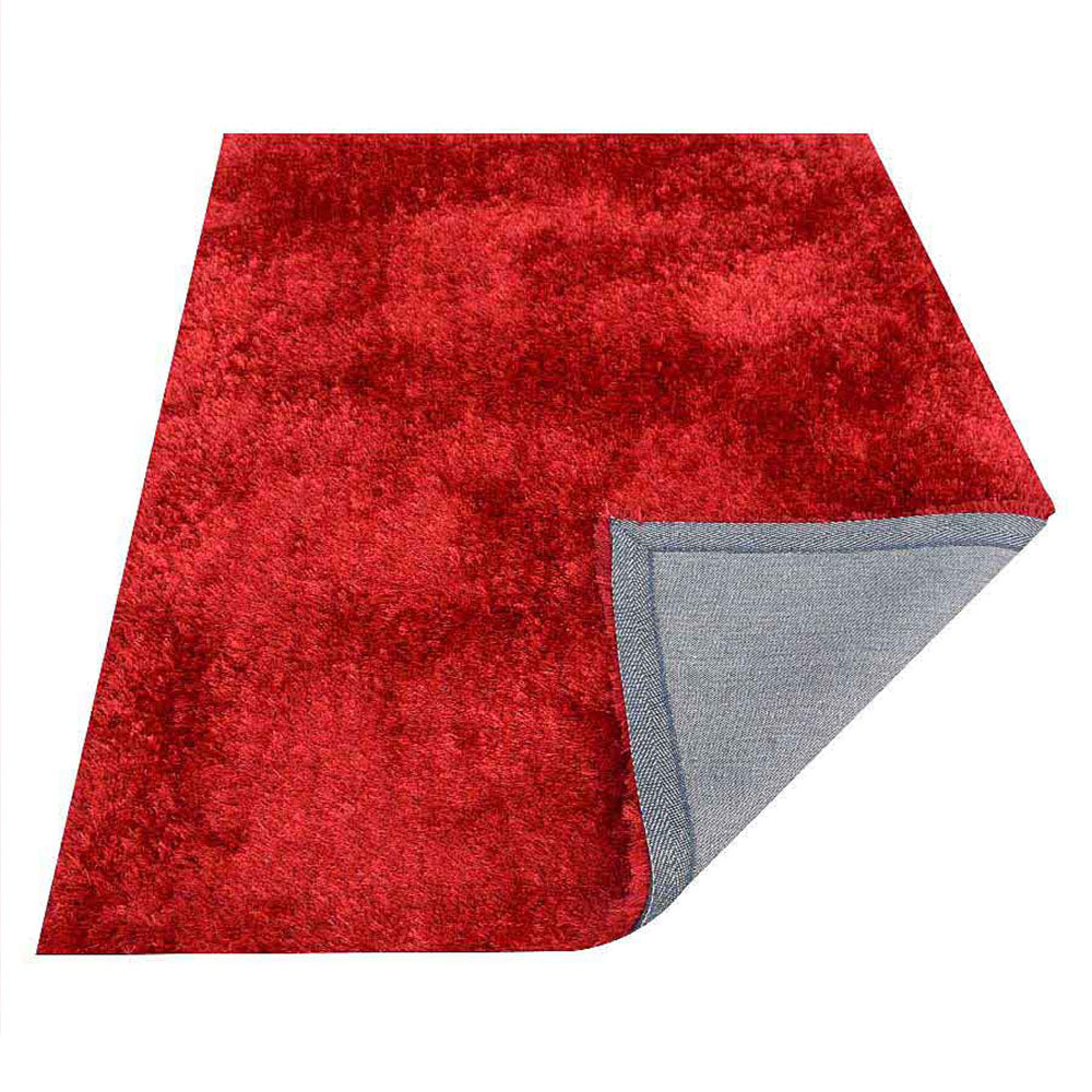 Laal Shag Polyester Area Rug