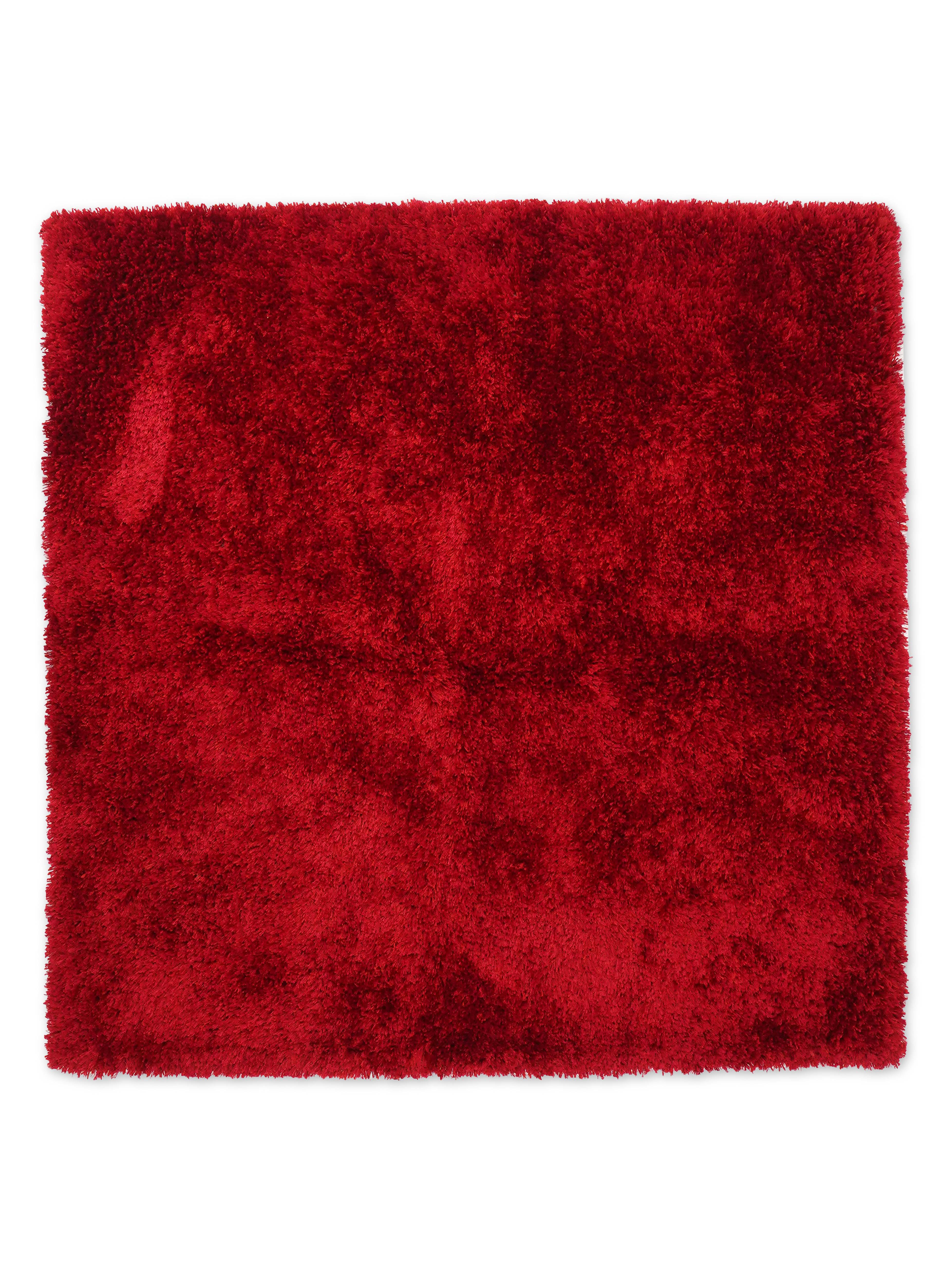 Laal Shag Polyester Area Rug