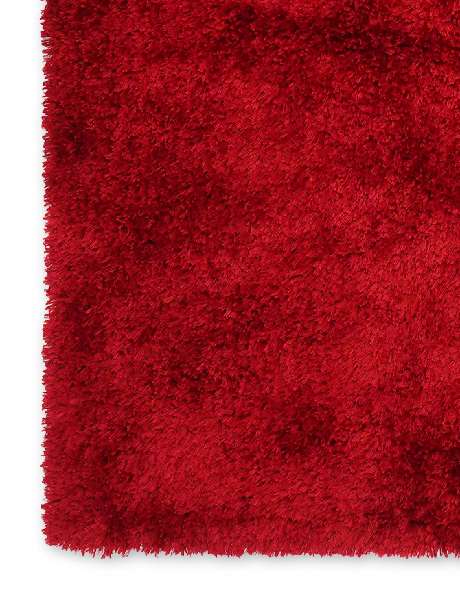 Laal Shag Polyester Area Rug