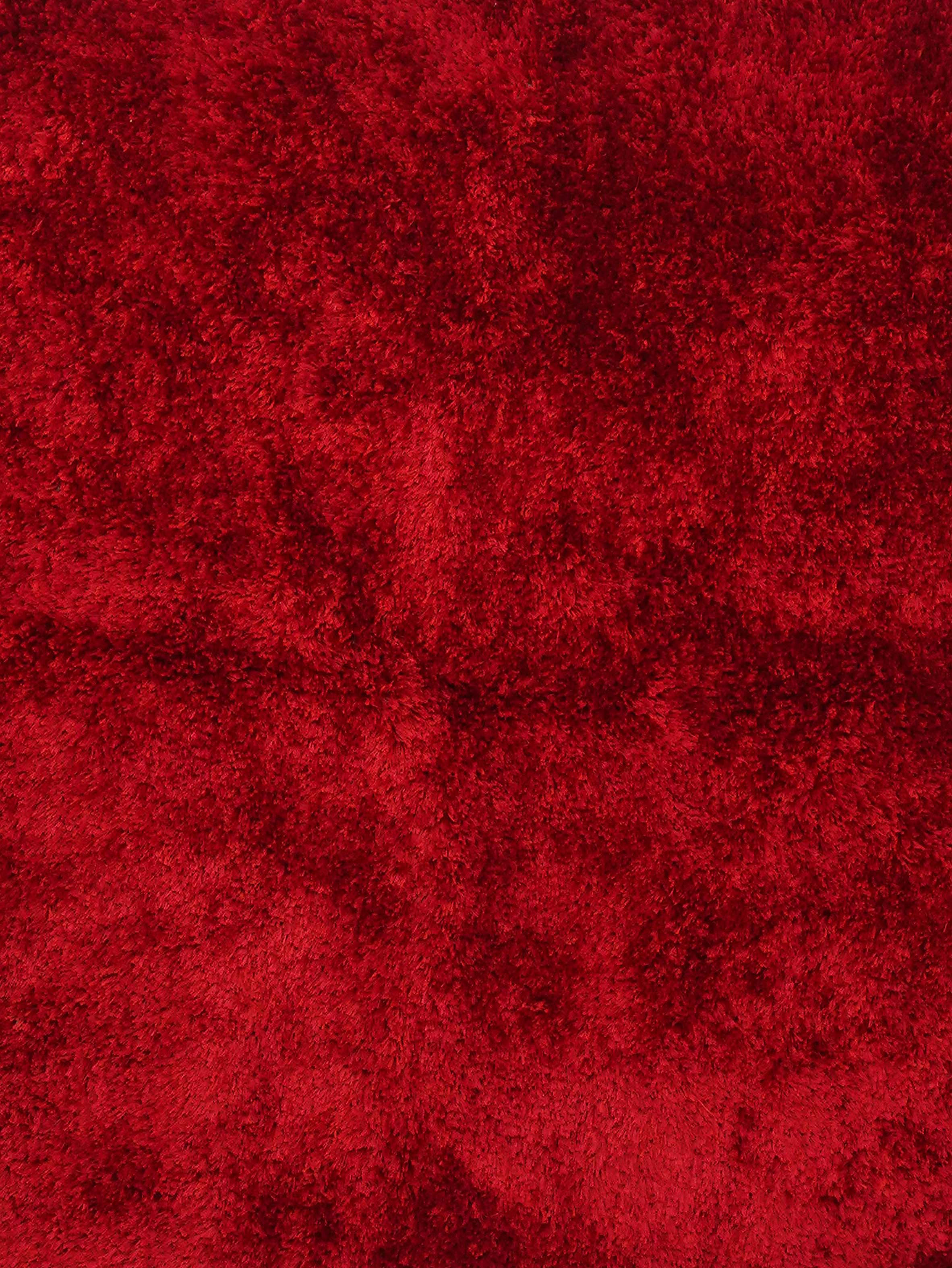 Laal Shag Polyester Area Rug