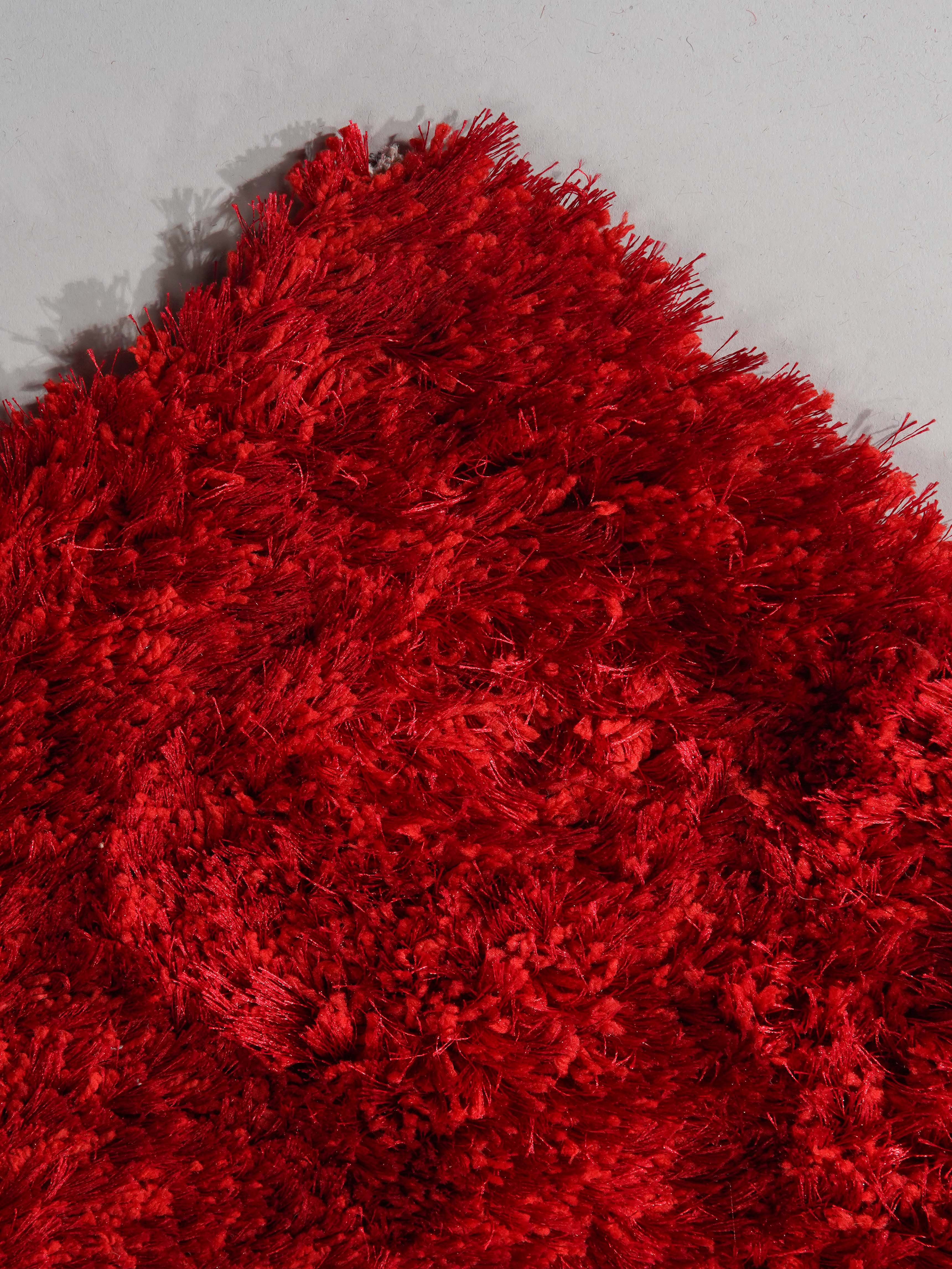 Laal Shag Polyester Area Rug