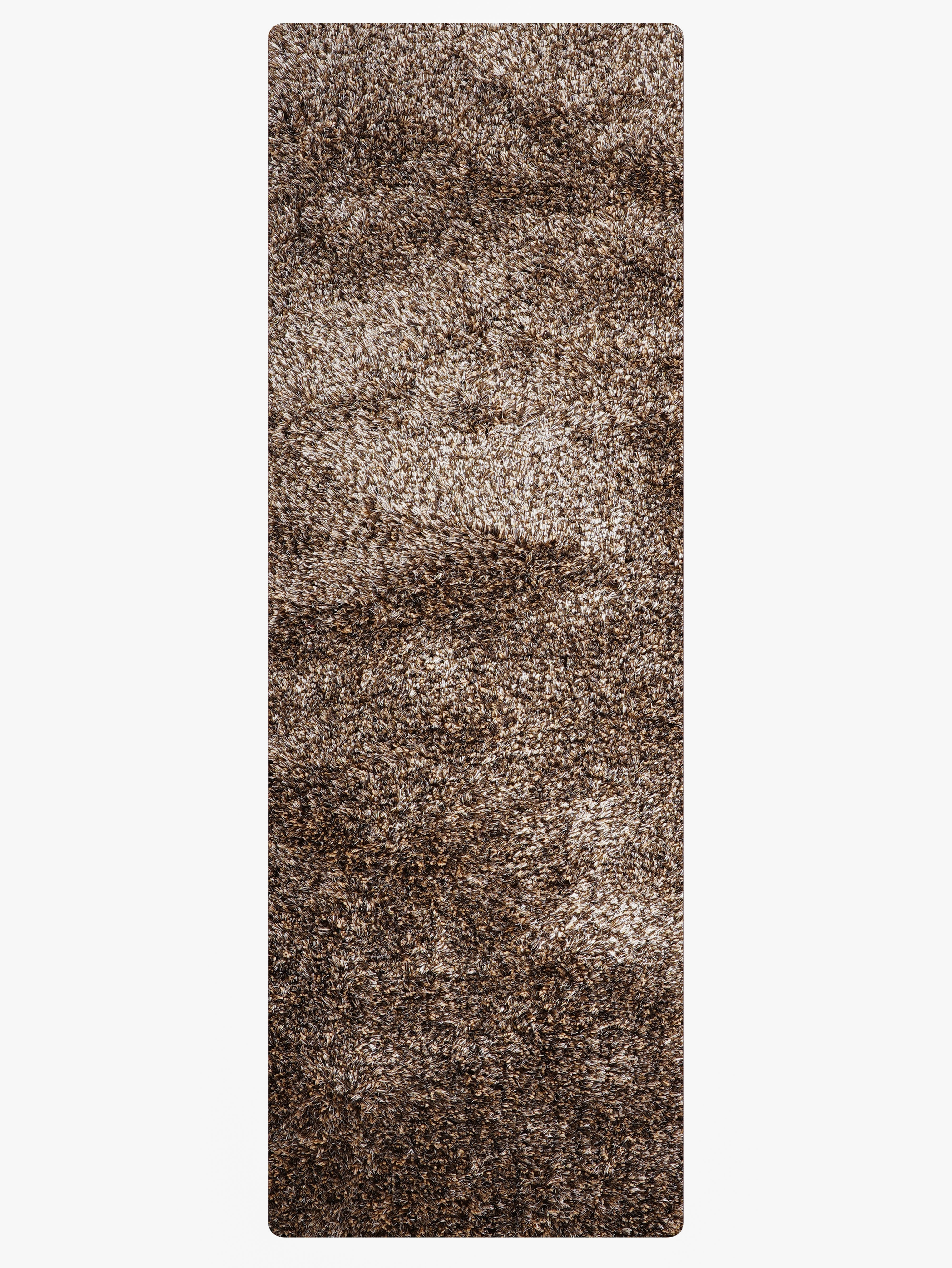 Beige Brown Hand Tufted Shag Rug