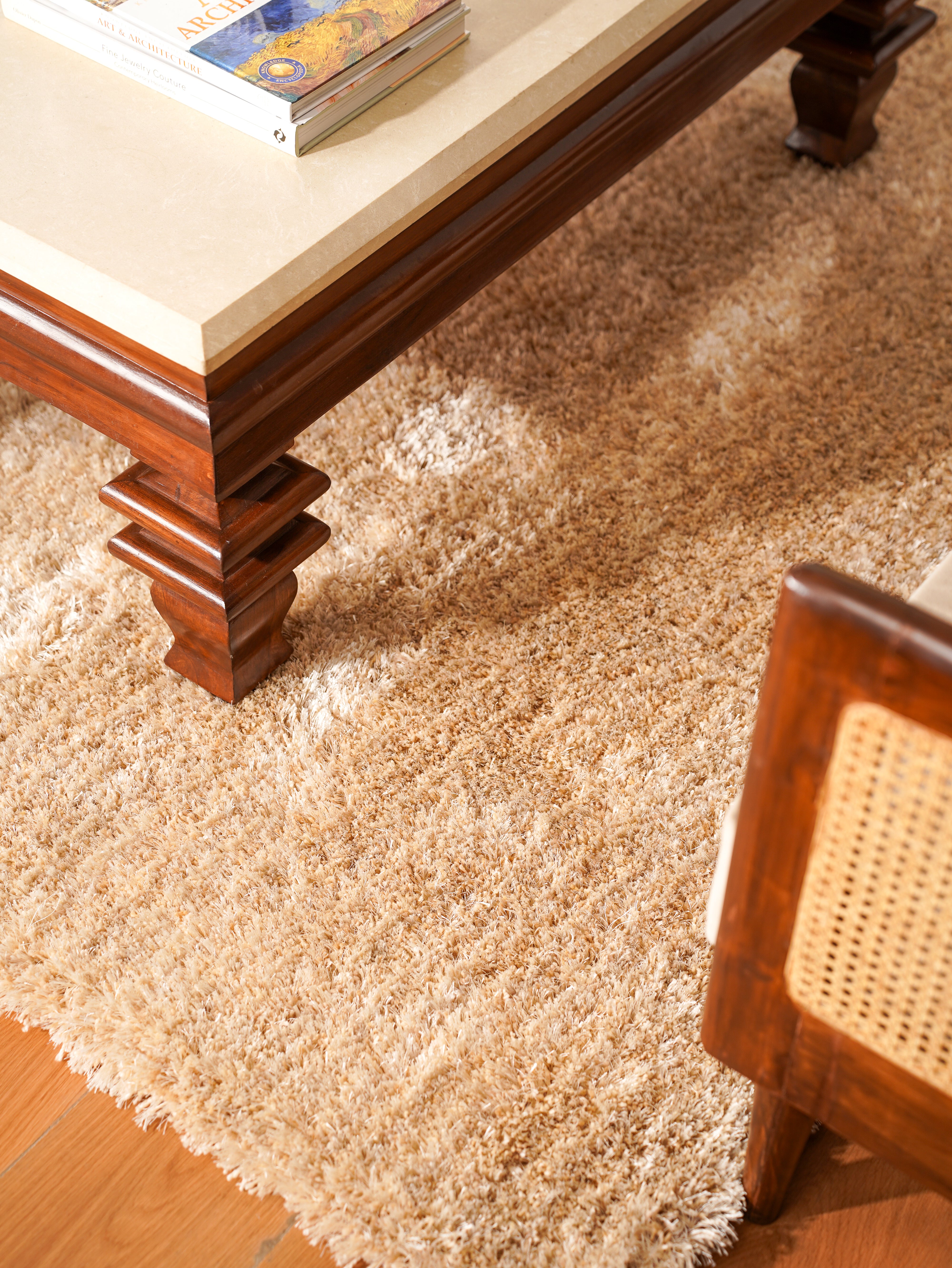 Ivory Hand Tufted Shag Rug