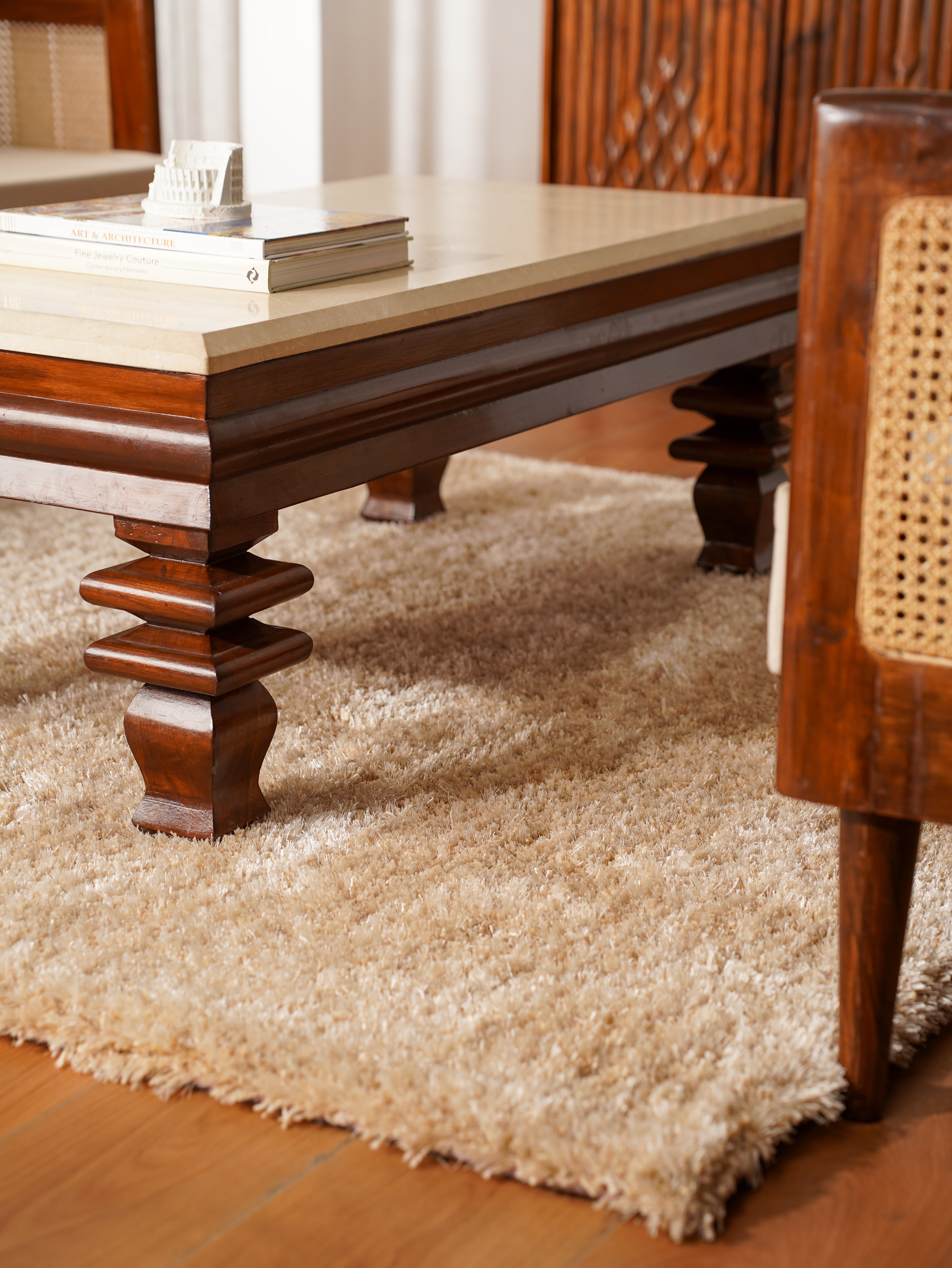 Ivory Hand Tufted Shag Rug